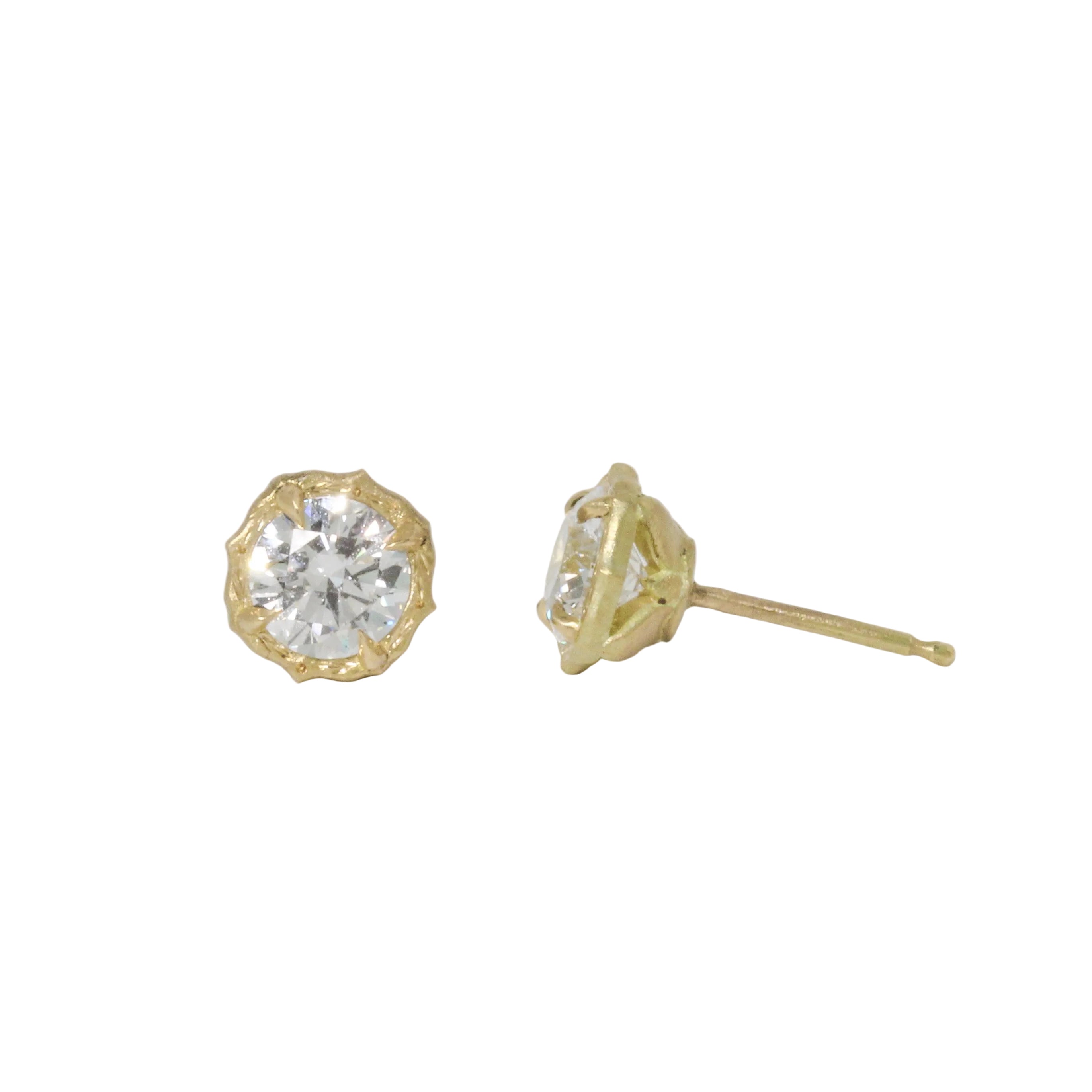 1.06tcw Lotus Diamond Stud Earrings-Adel Chefridi