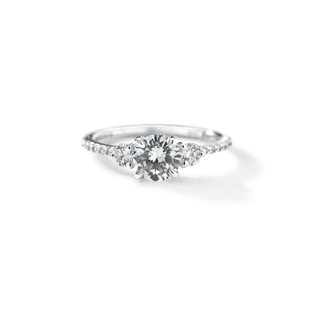 3 Diamond Pave Engagement Ring-Unbridaled Collective