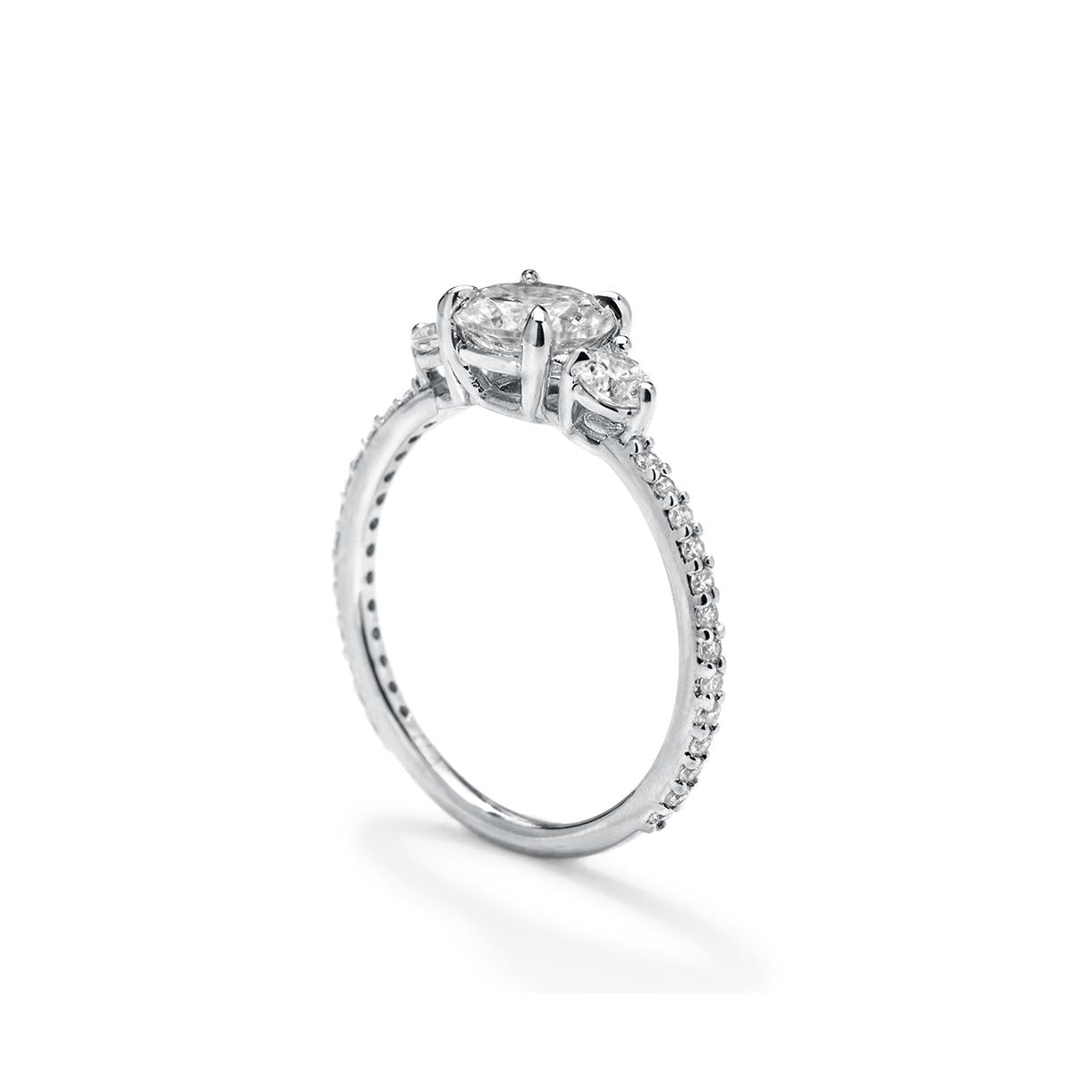 3 Diamond Pave Engagement Ring-Unbridaled Collective