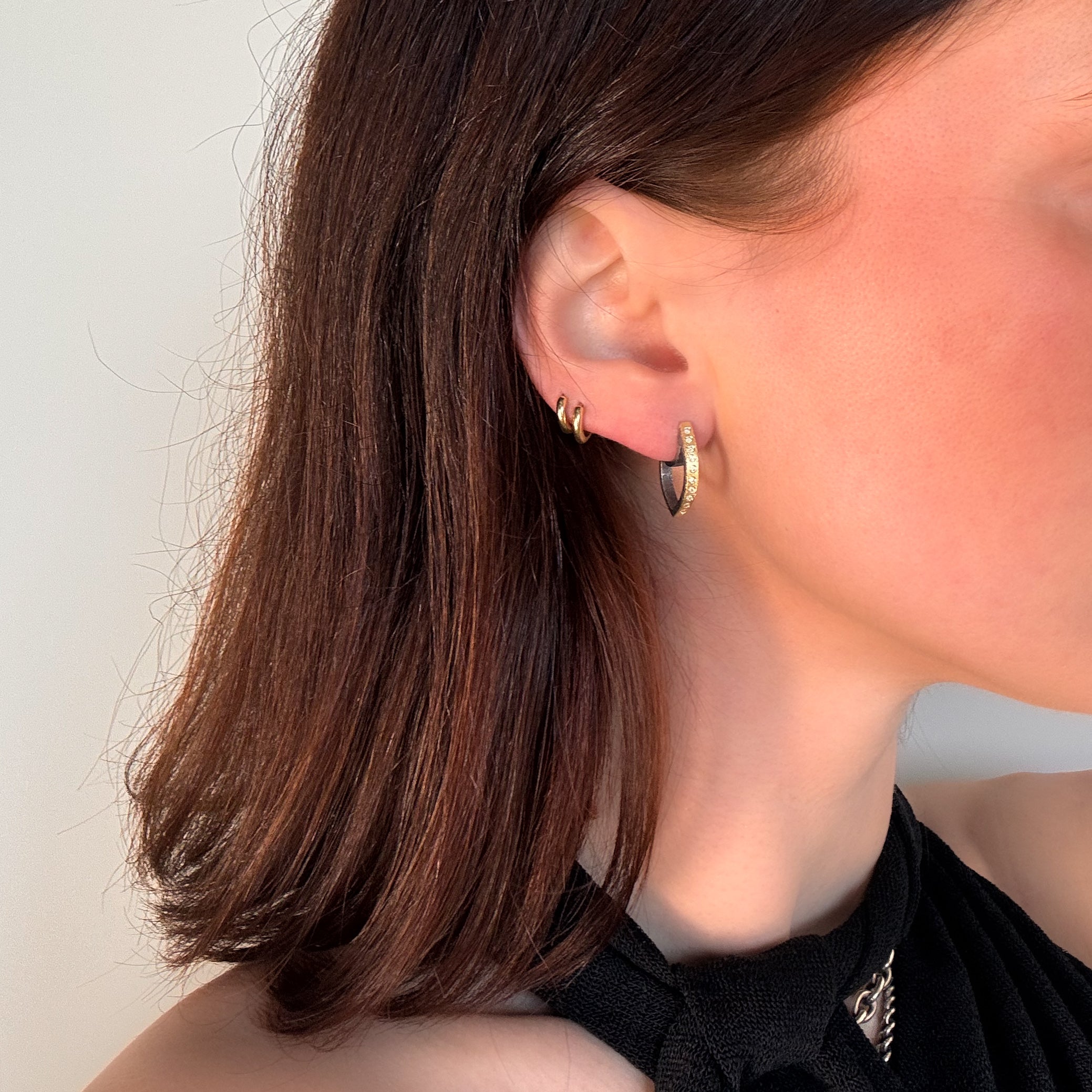 Celine Baby Dagger Hoop Earrings