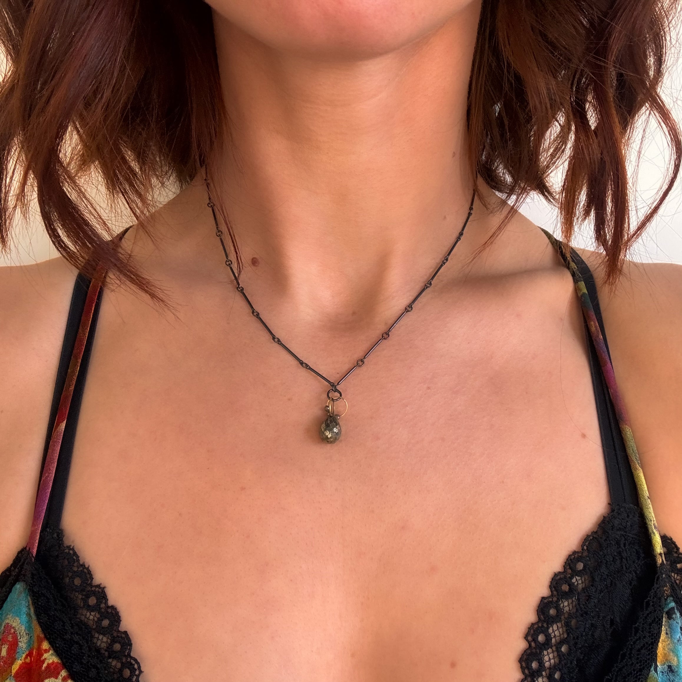 Mini Tangle Pyrite Necklace