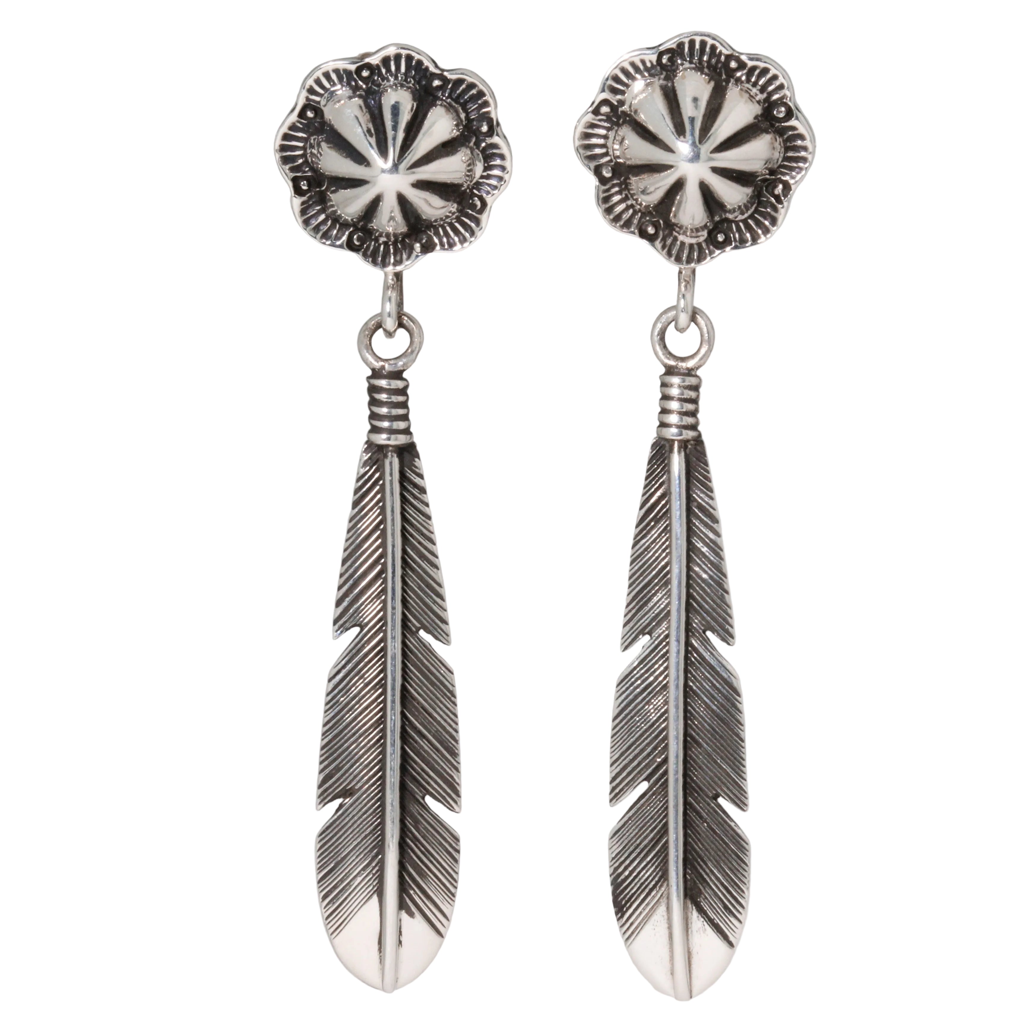 Feather Conch Stud Earrings