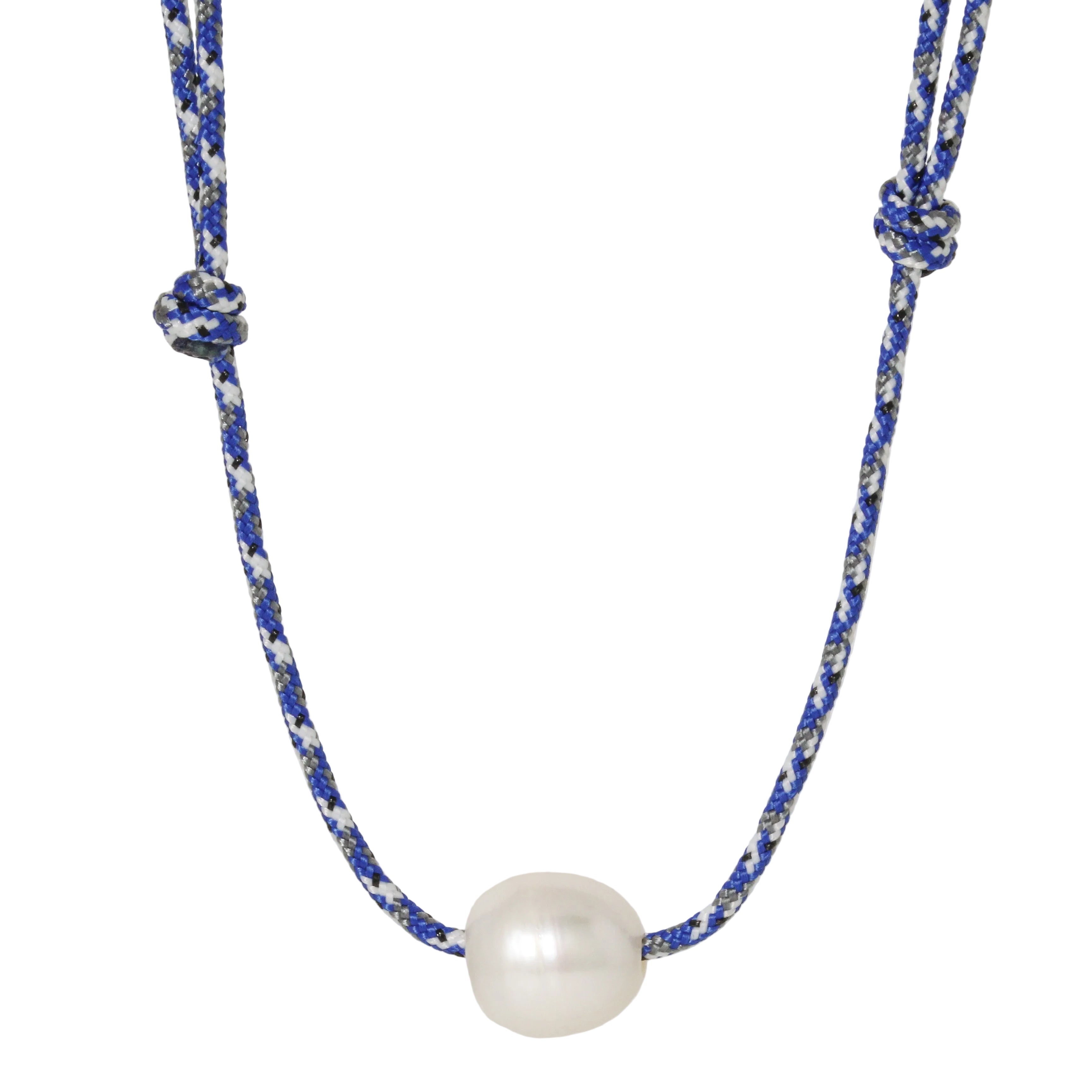 Baroque Pearl on Navy Paracord Necklace