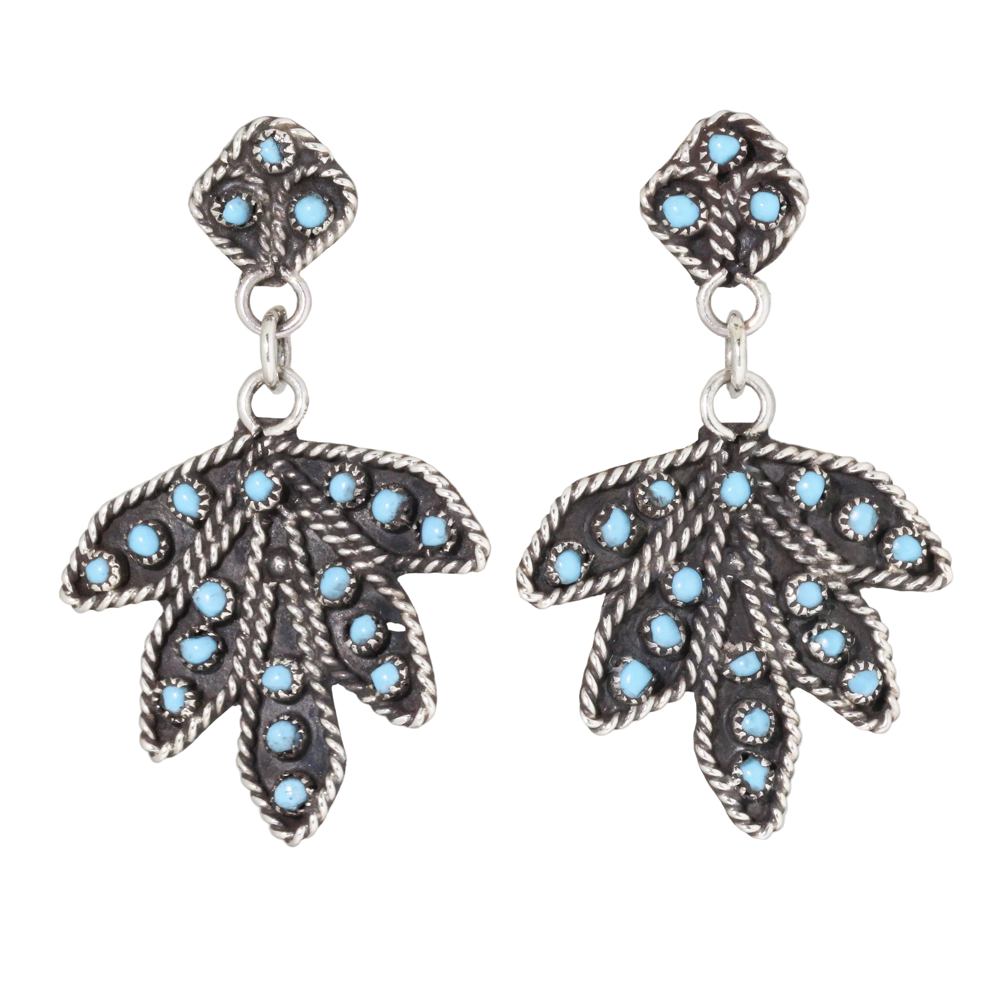 Zuni Floral Snake Eye Earrings