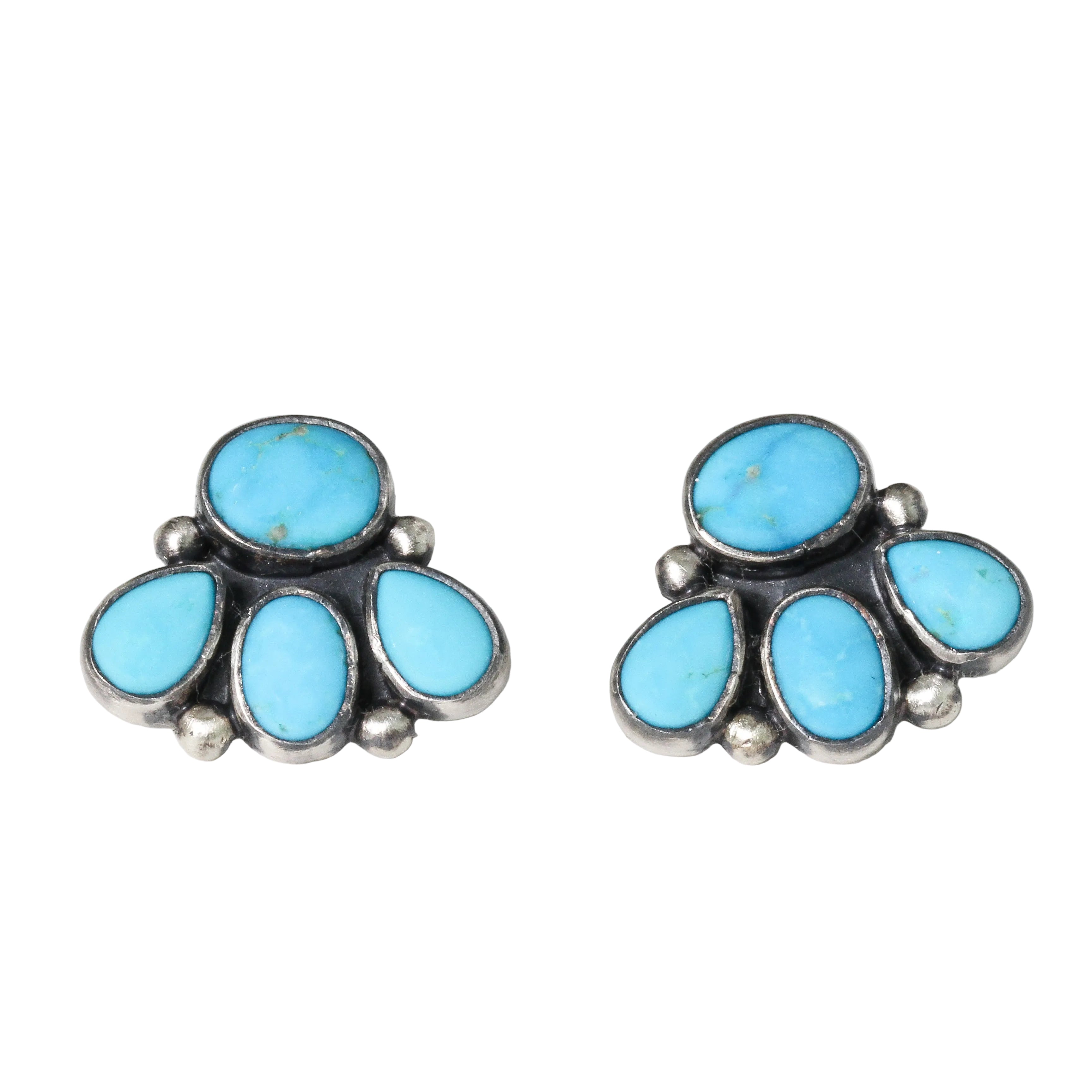 Blue Ridge Turquoise Bloom Stud Earrings