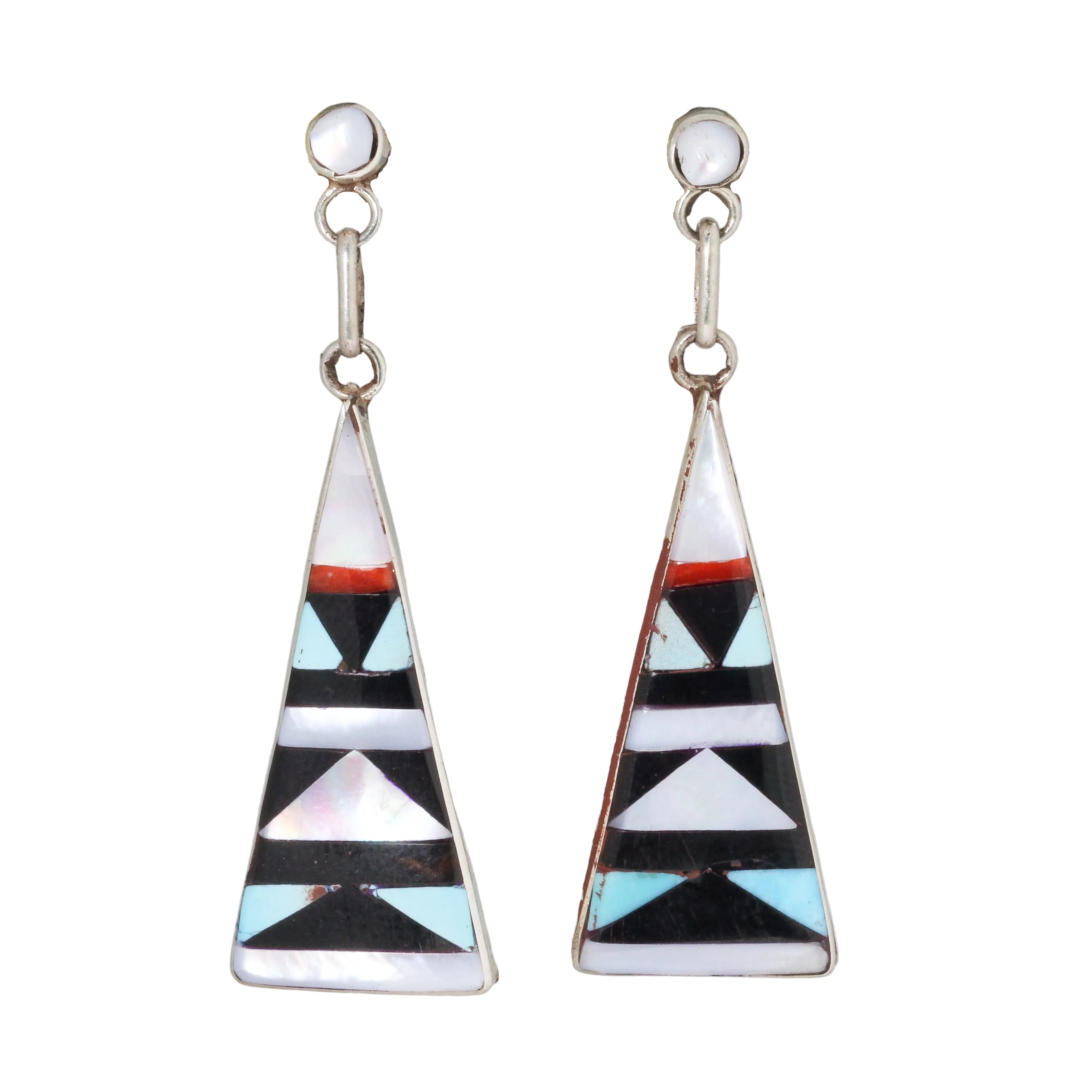 Zuni In-Lay Post Drop Earrings