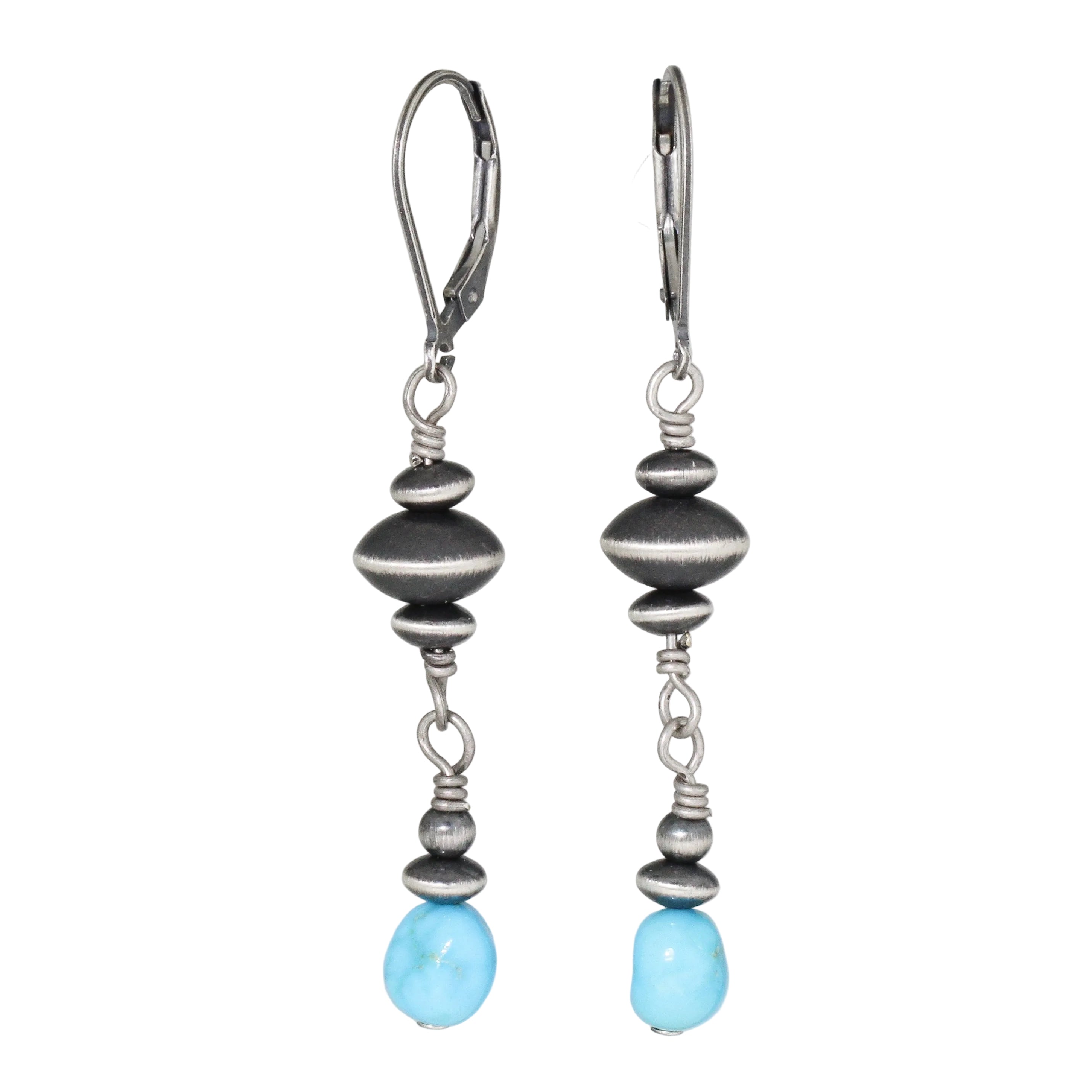Saucer Pearl + Turquoise Drop Earrings