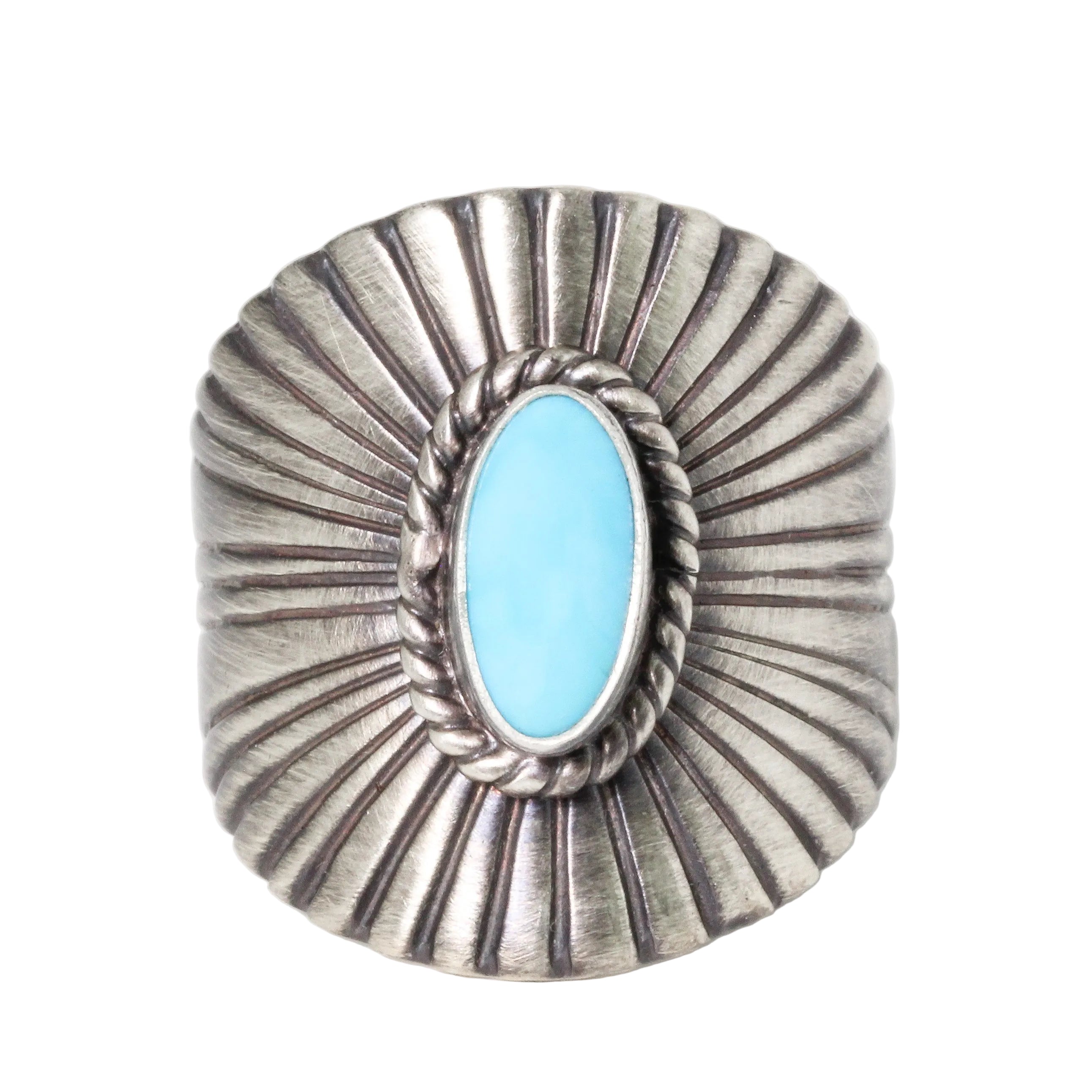 Turquoise Sunburst Sleeve Band Ring