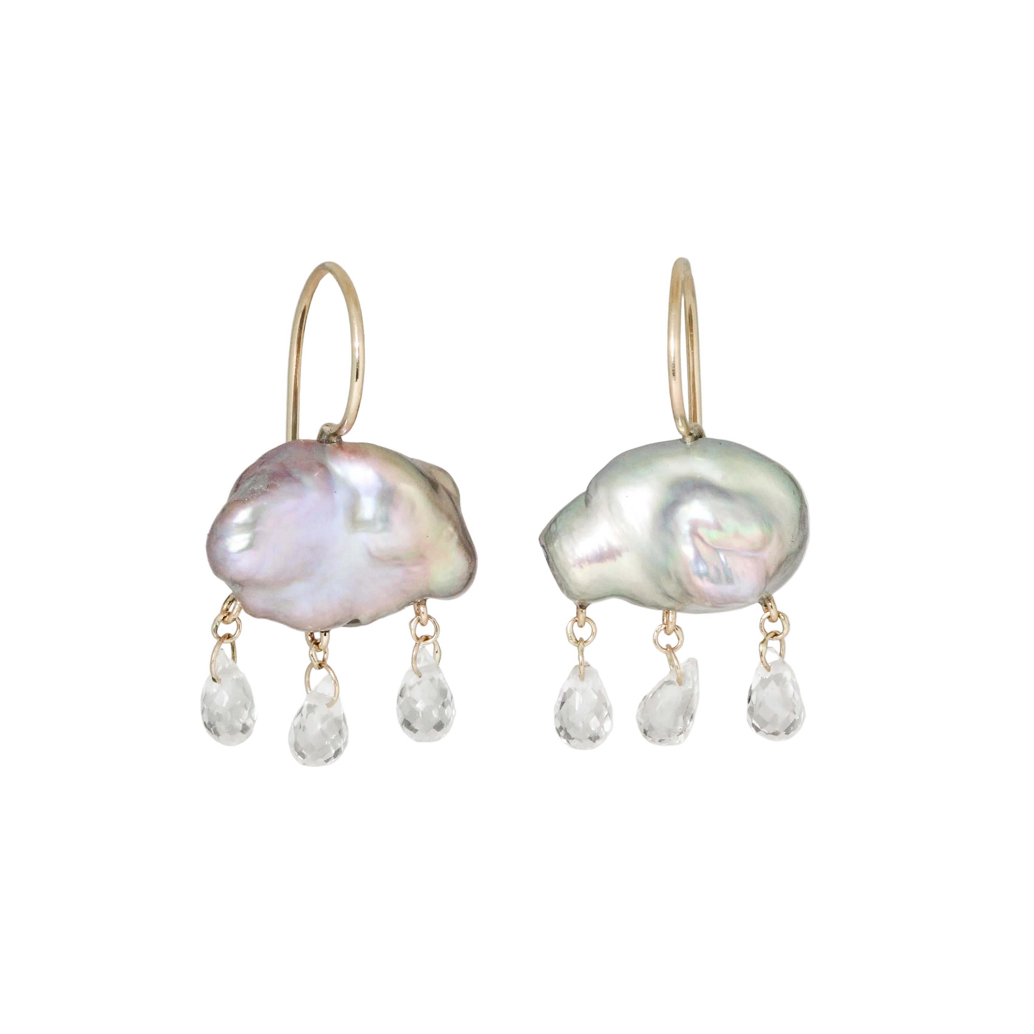 Rainy Day Grey Pearl Earrings