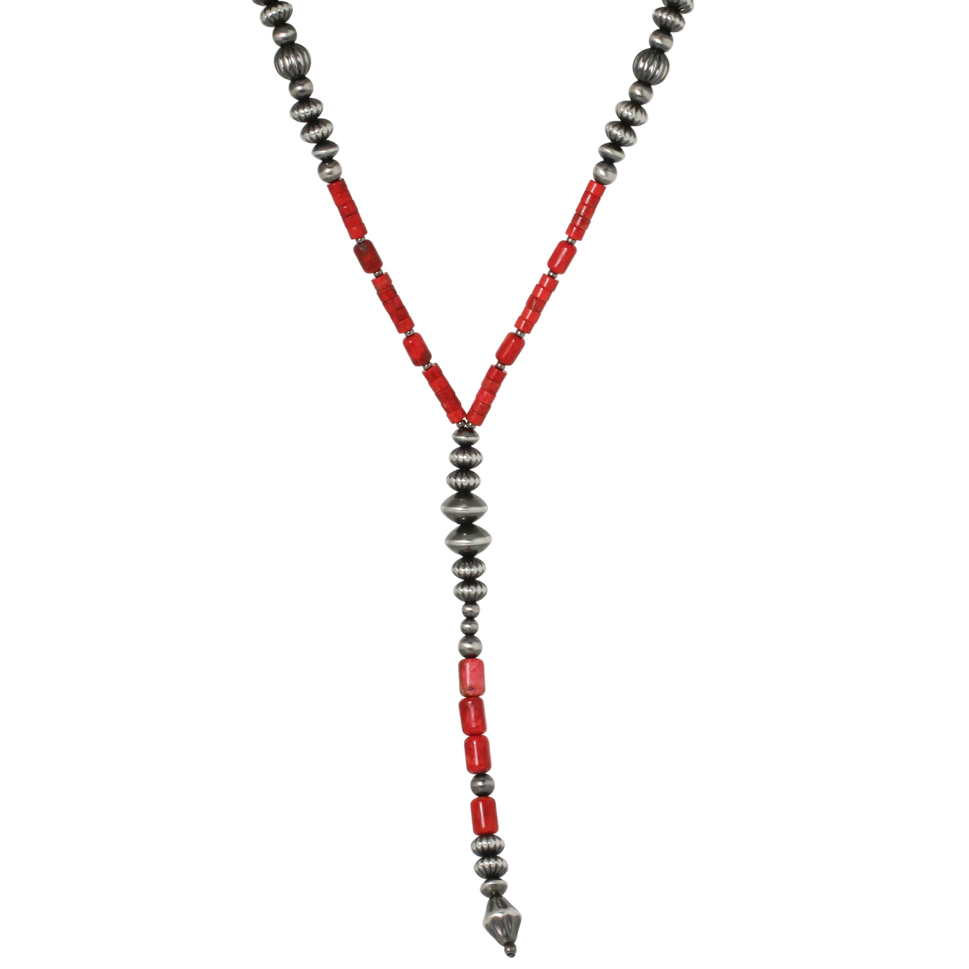 Heishi Spiny Oyster Shell Lariat Necklace