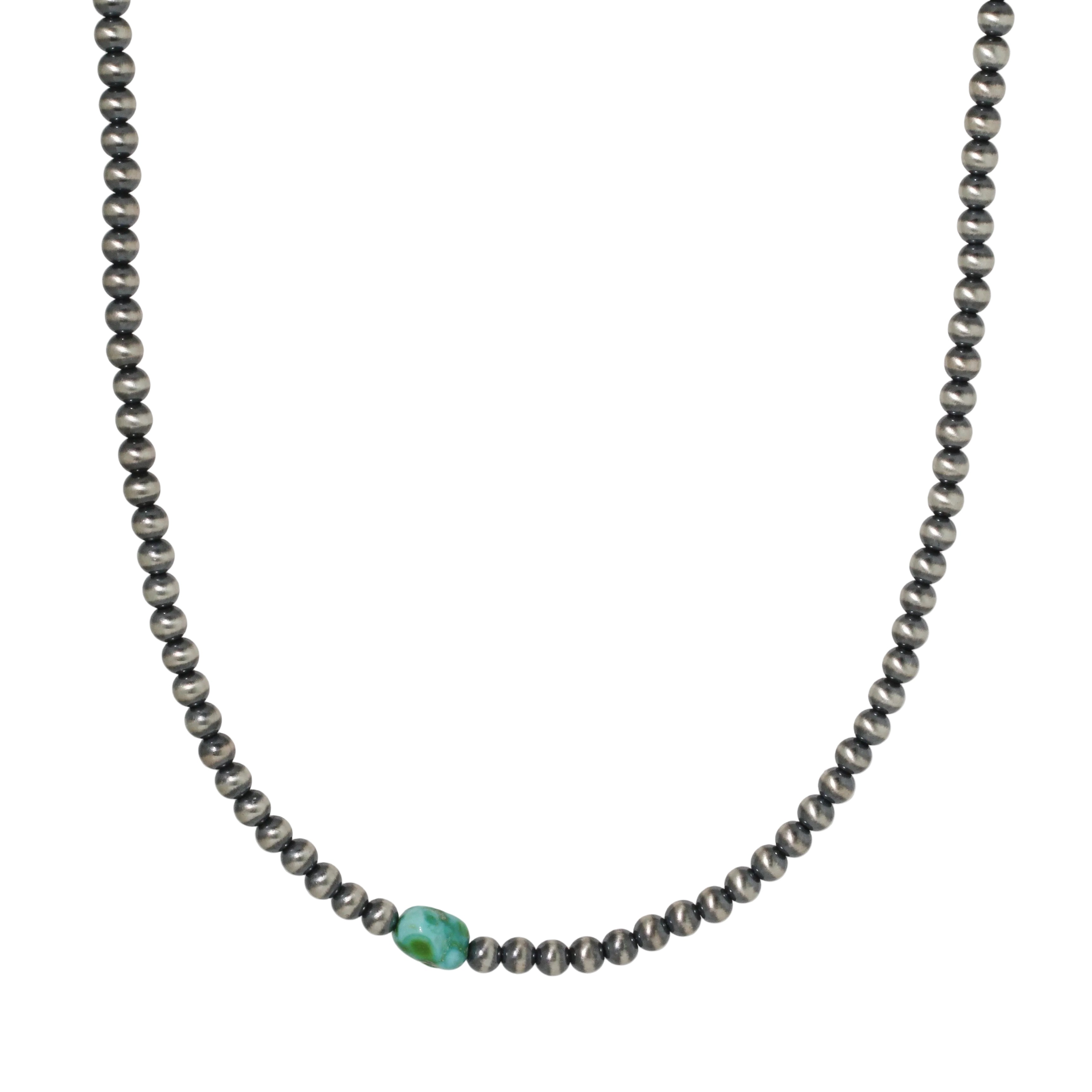 3mm Navajo Pearl + Sonoran Turquoise Necklace