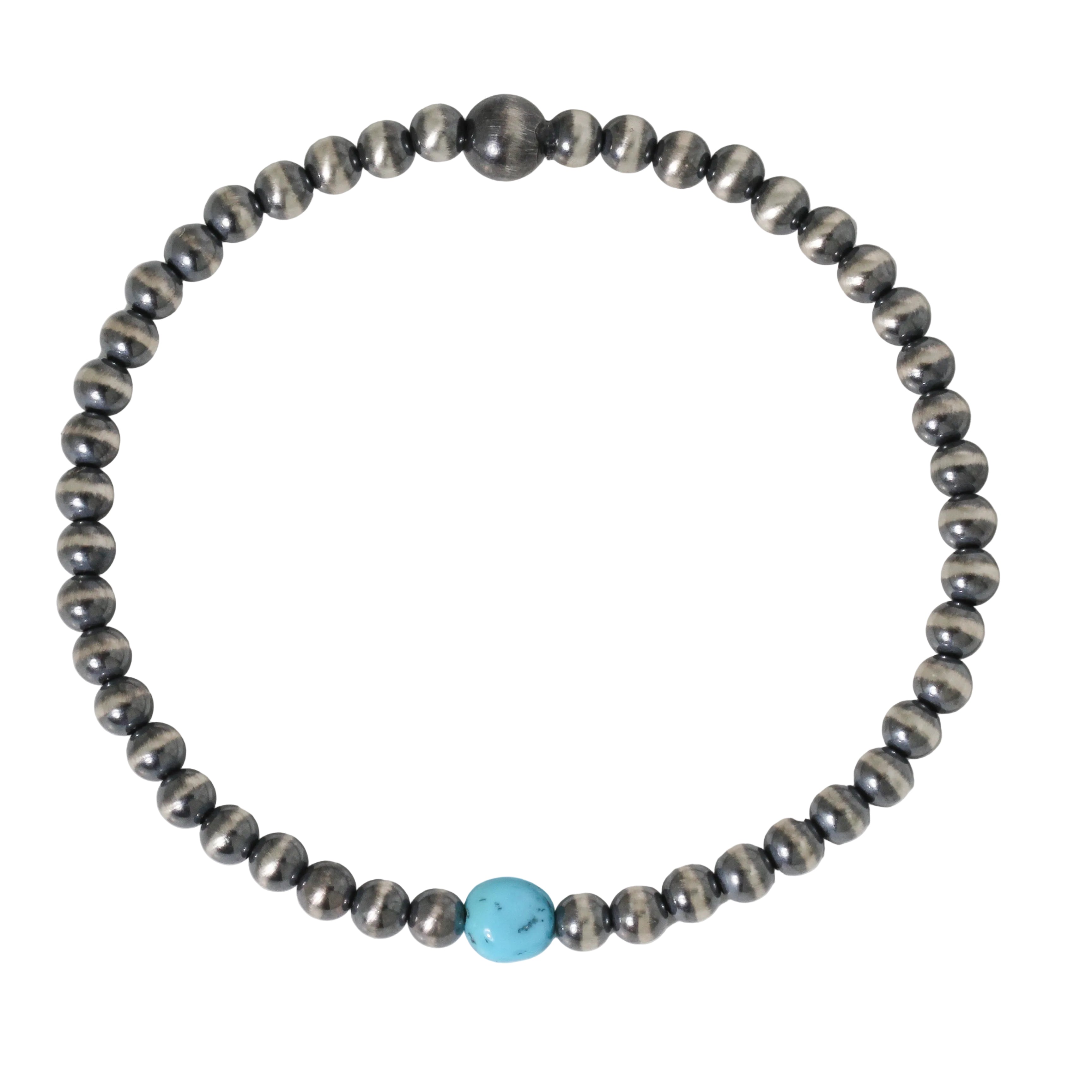 Navajo Pearl + Blue Turquoise Bracelet