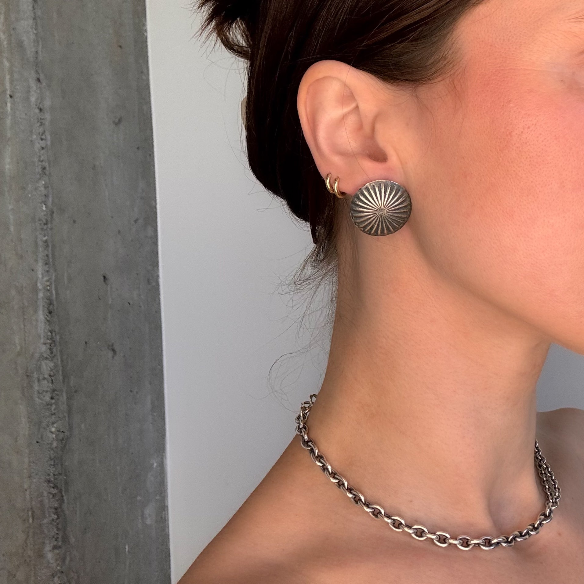 Disc Stud Earrings