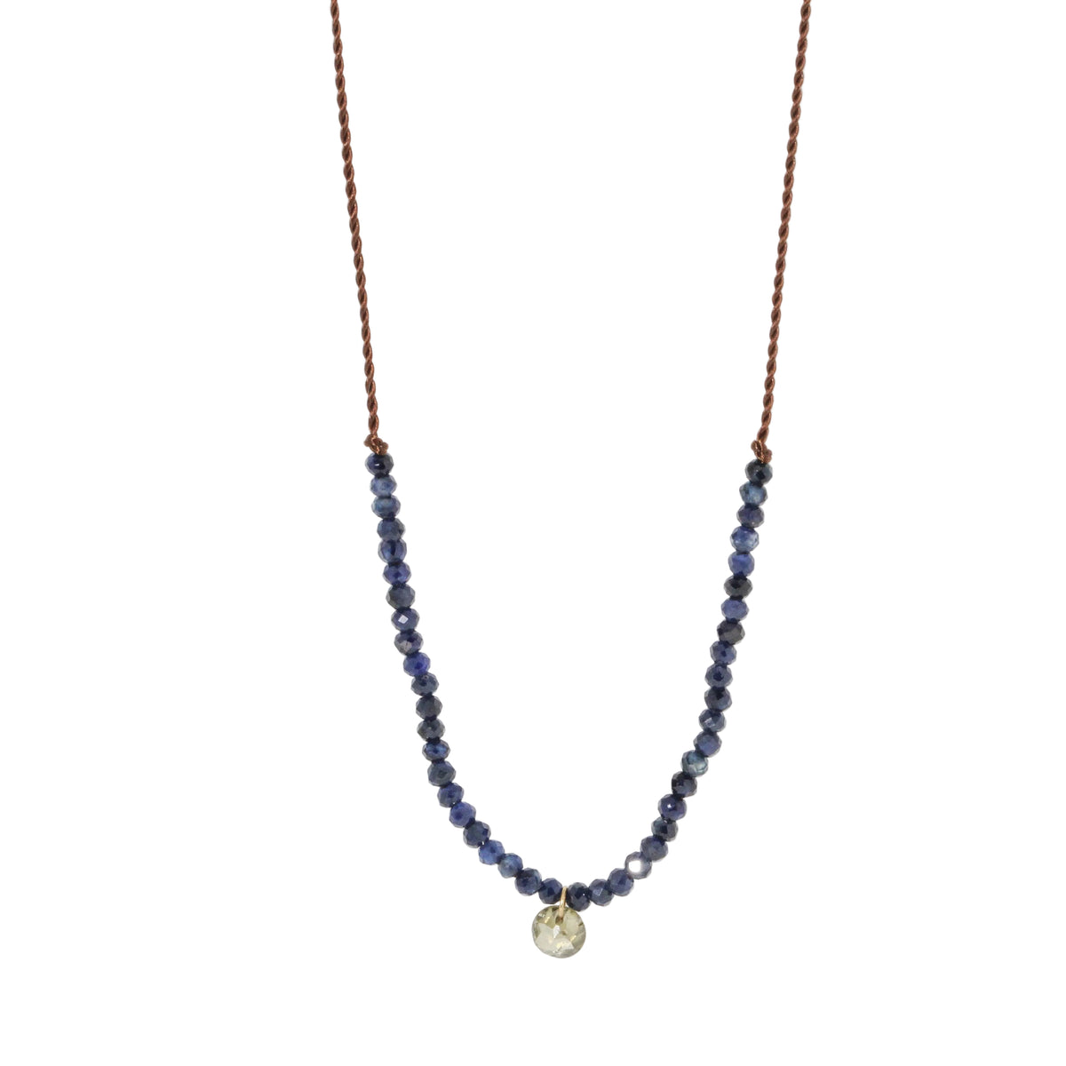 Sapphire + Diamond Charm Necklace