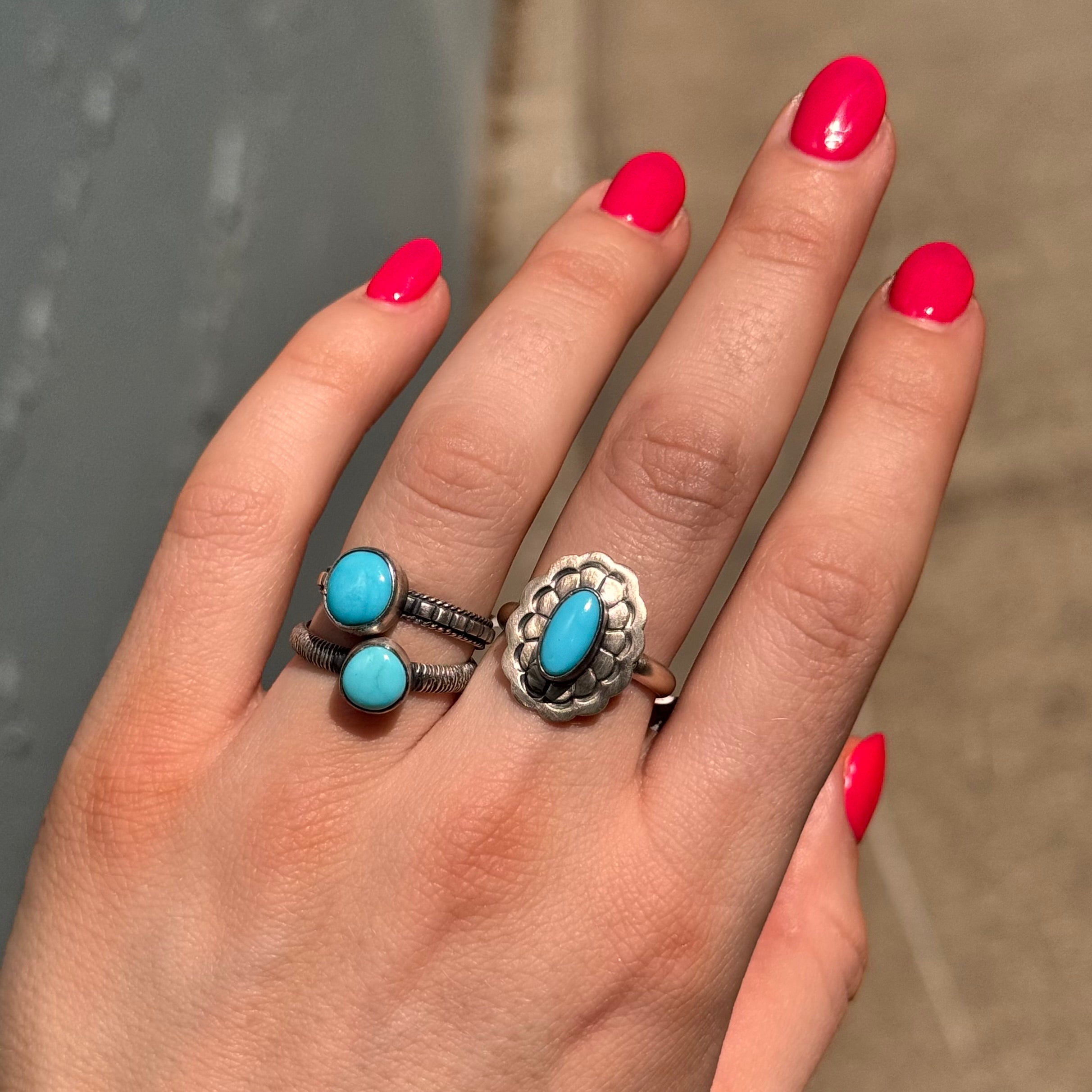 Turquoise Ladder Band Stacker Ring