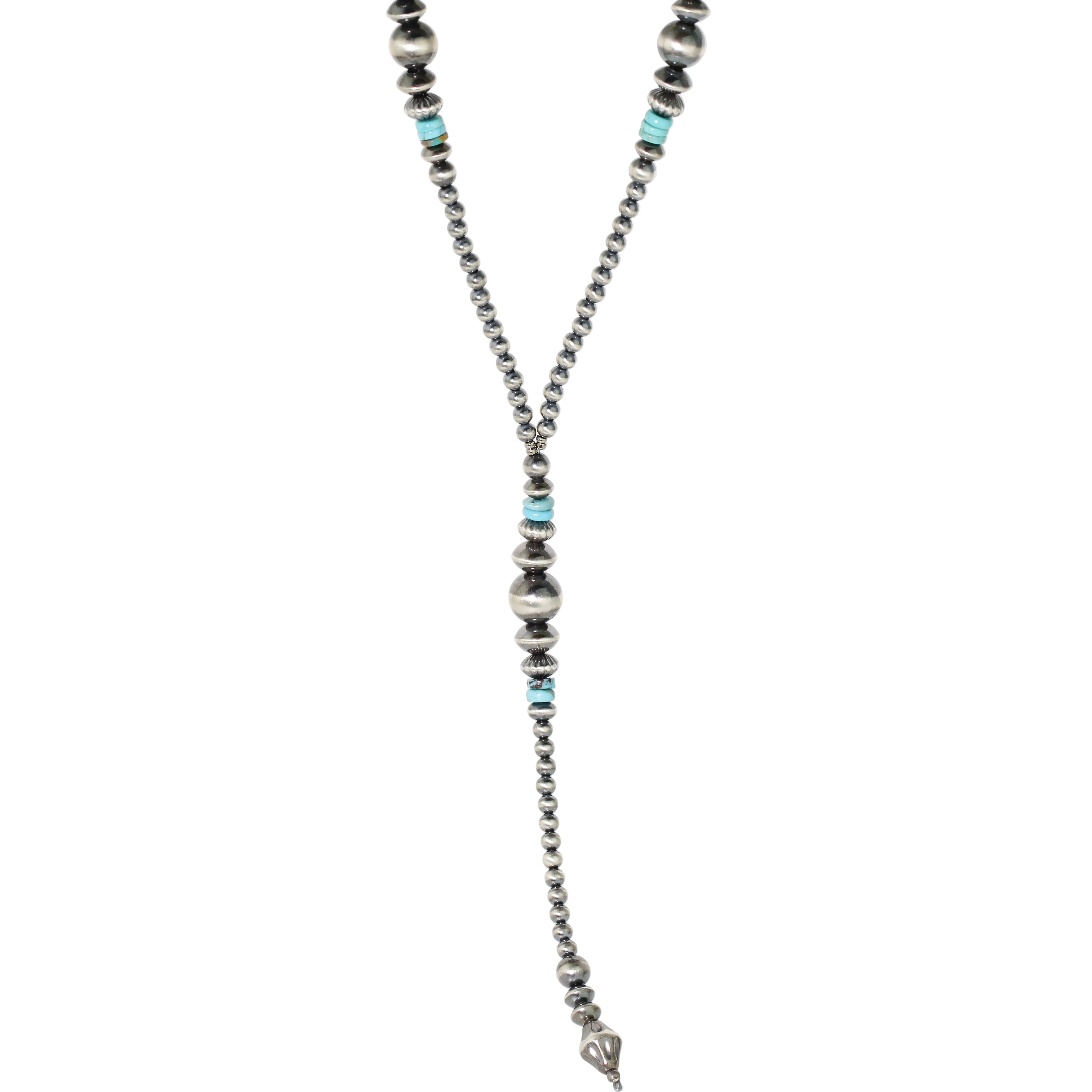Navajo Pearl Lariat w. Turquoise Necklace
