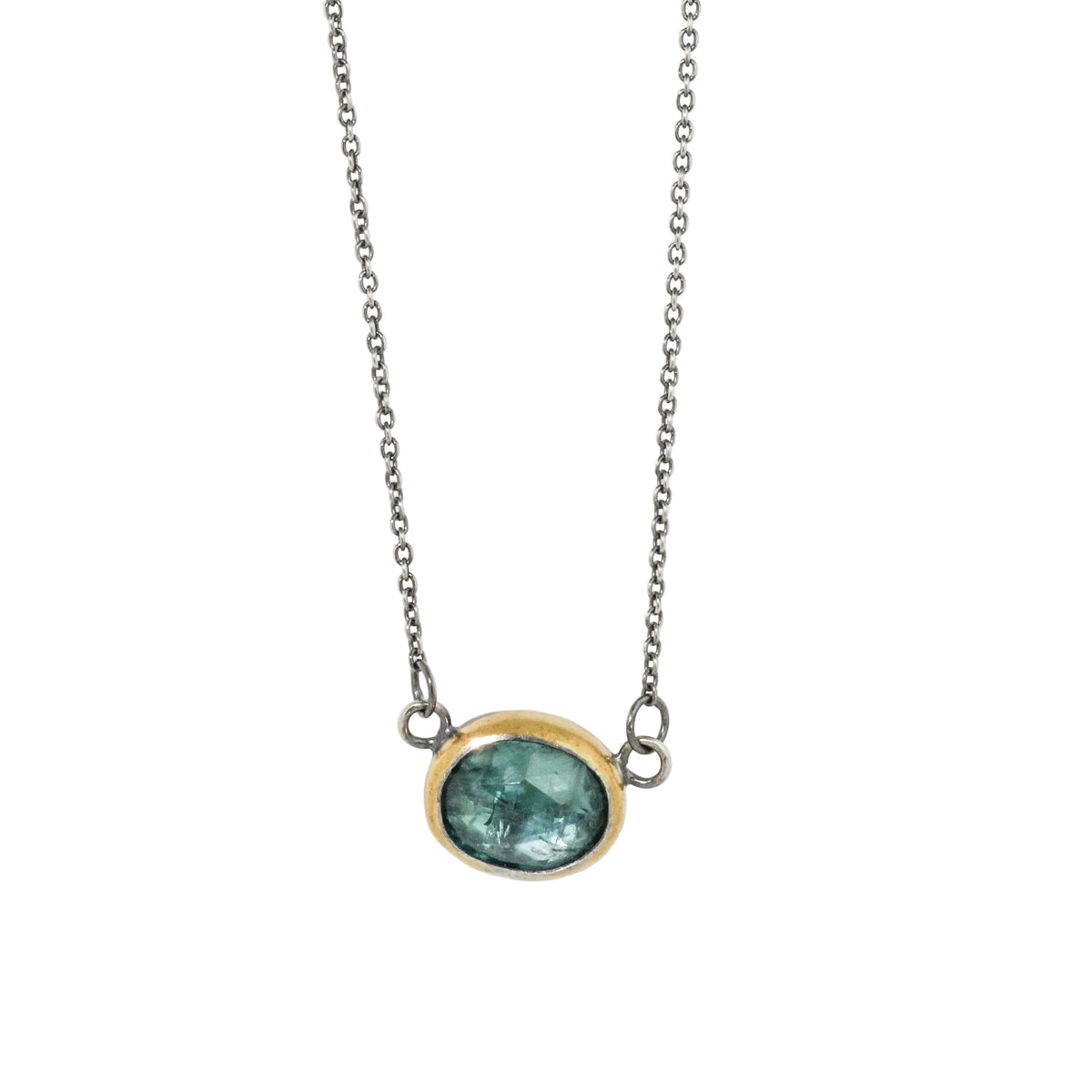 Blue Kyanite Petite Crescent Necklace