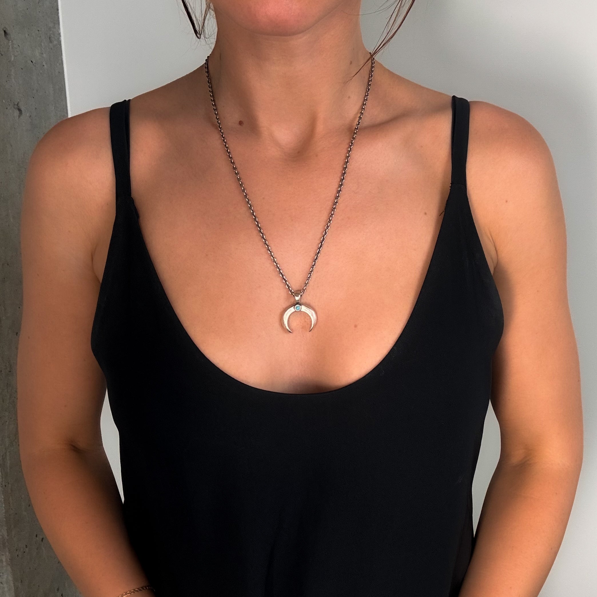 Dennis Hogan Turquoise Crescent Naja Necklace