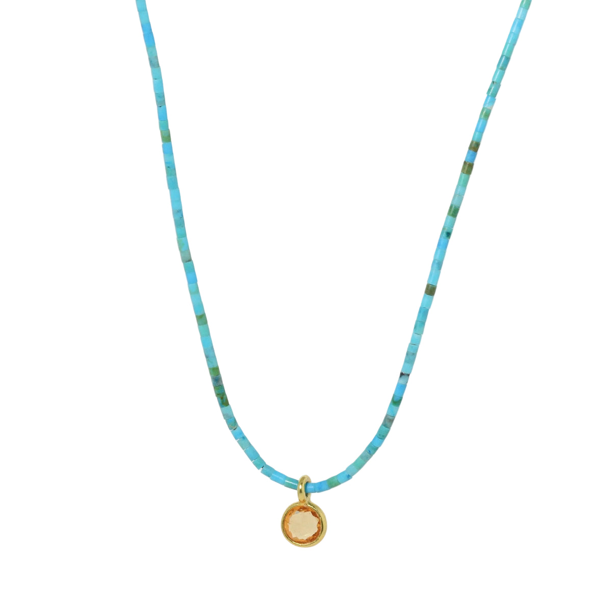 Turquoise + Yellow Sapphire Necklace