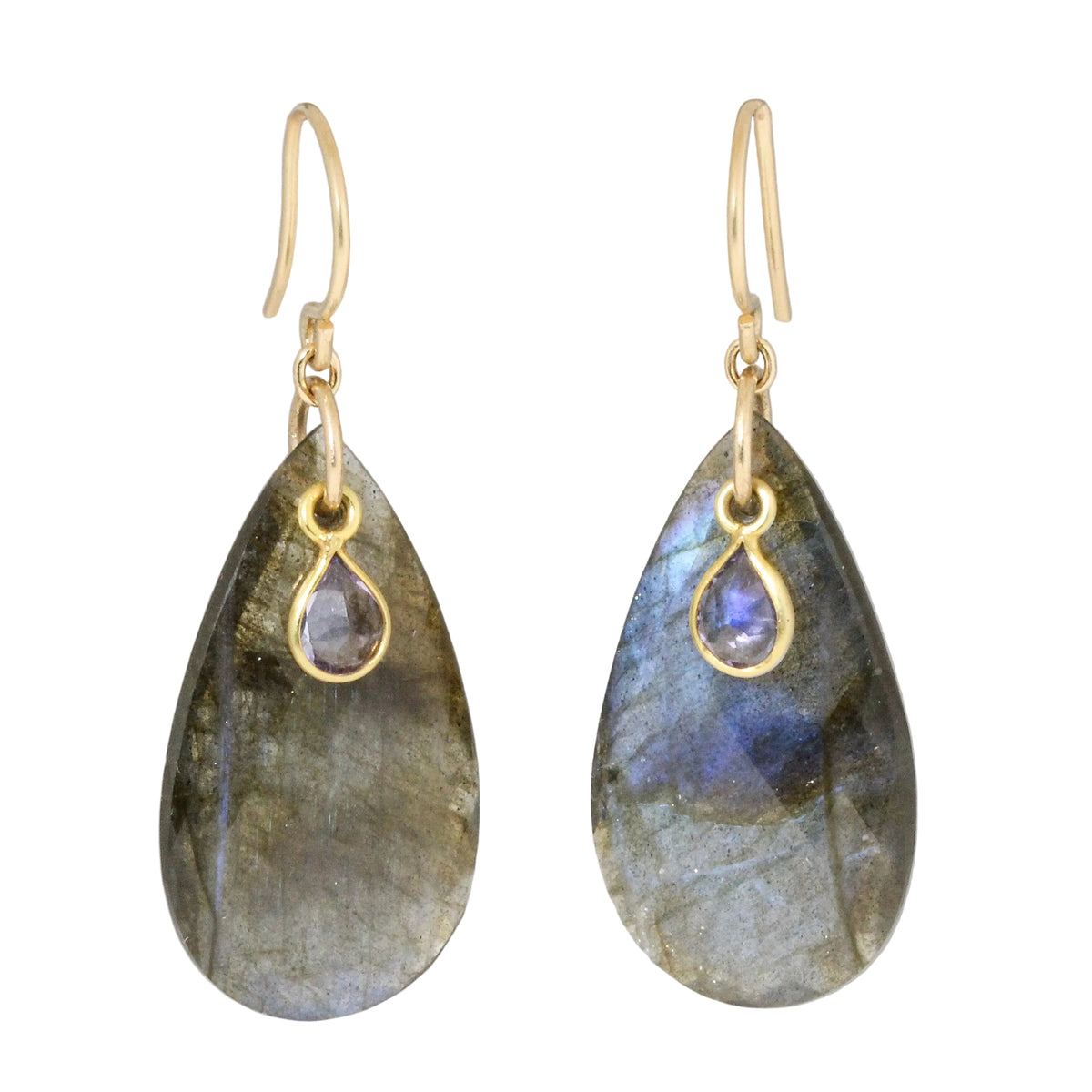 Labradorite + Tanzanite Earrings
