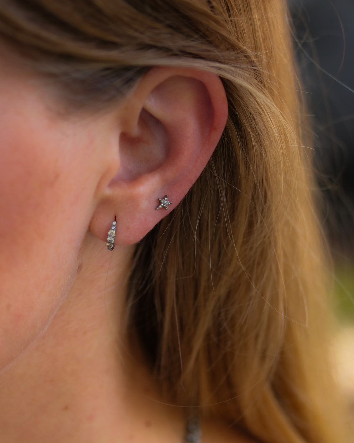 Diamond Star Stud Earrings
