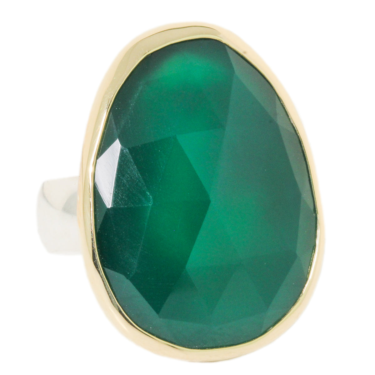 Oval Green Onyx Ring