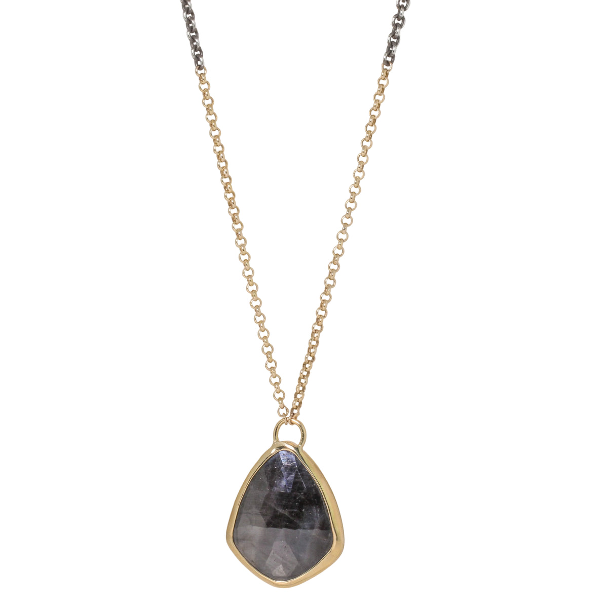 Brown Sapphire Shield Necklace