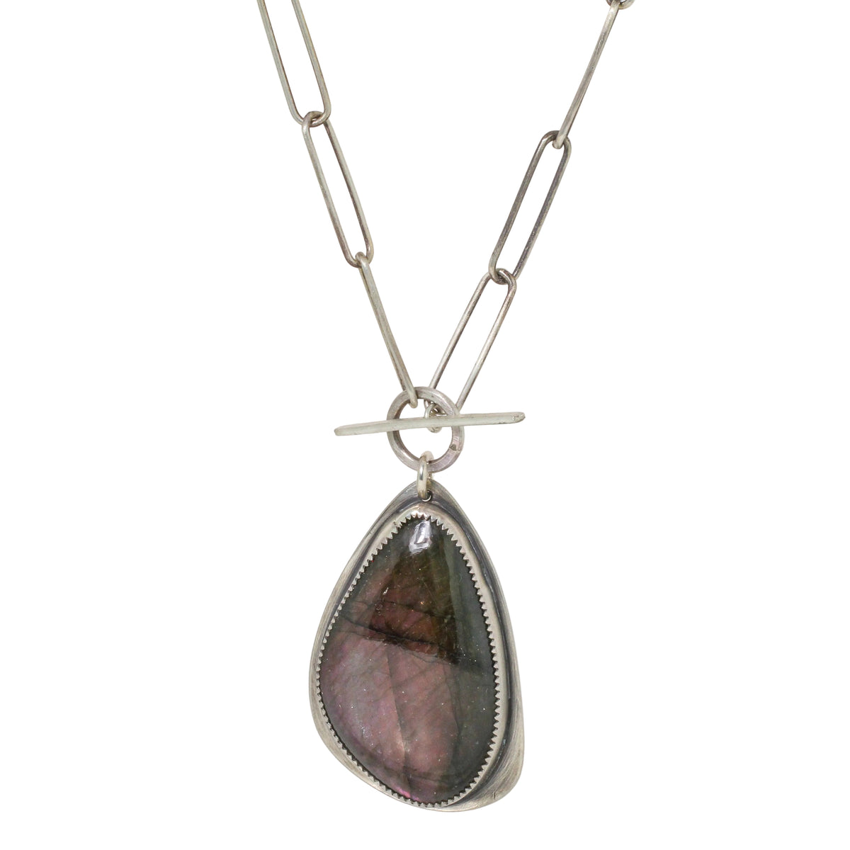 Large Purple Labradorite Toggle Necklace