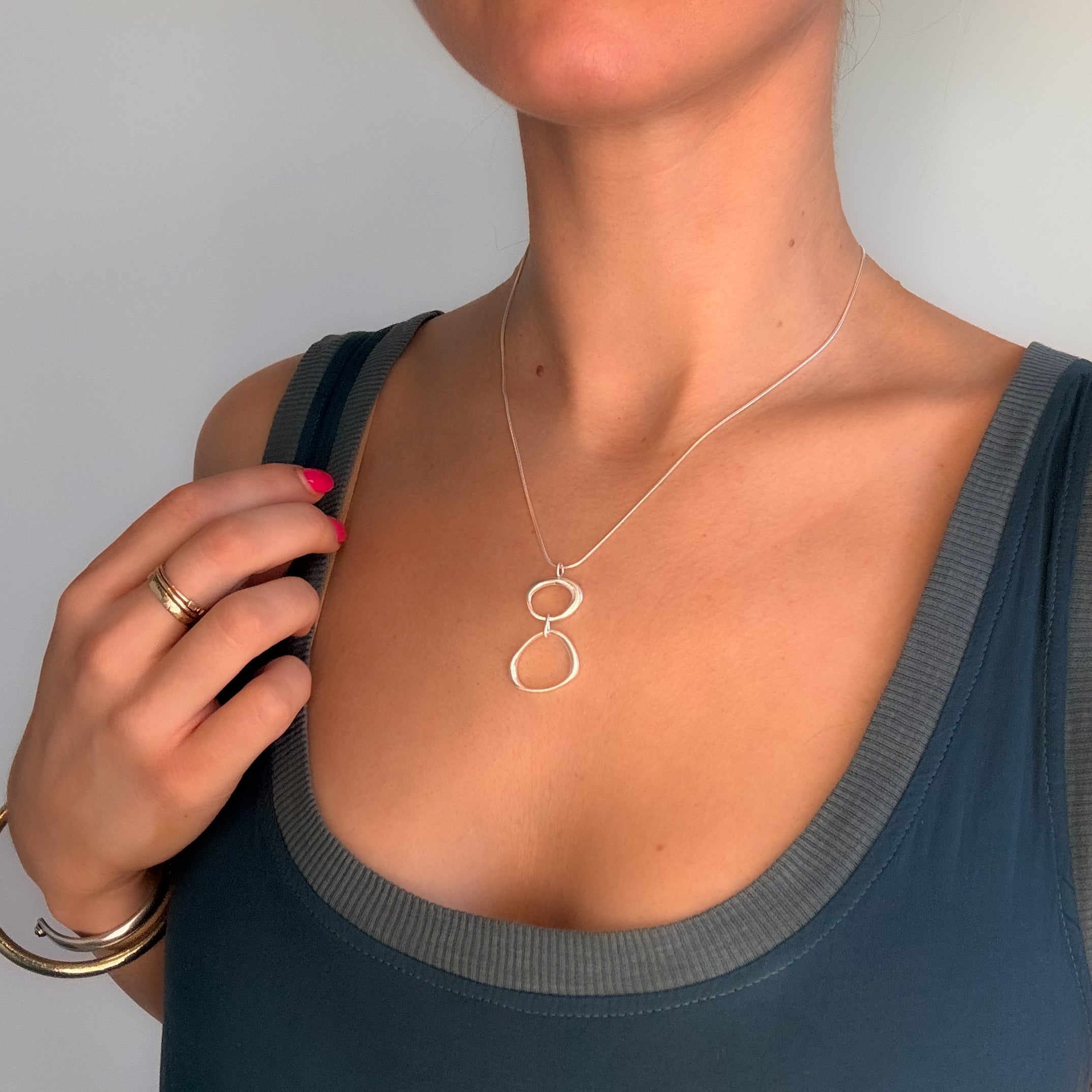 Large and Small Organic Circle Necklace