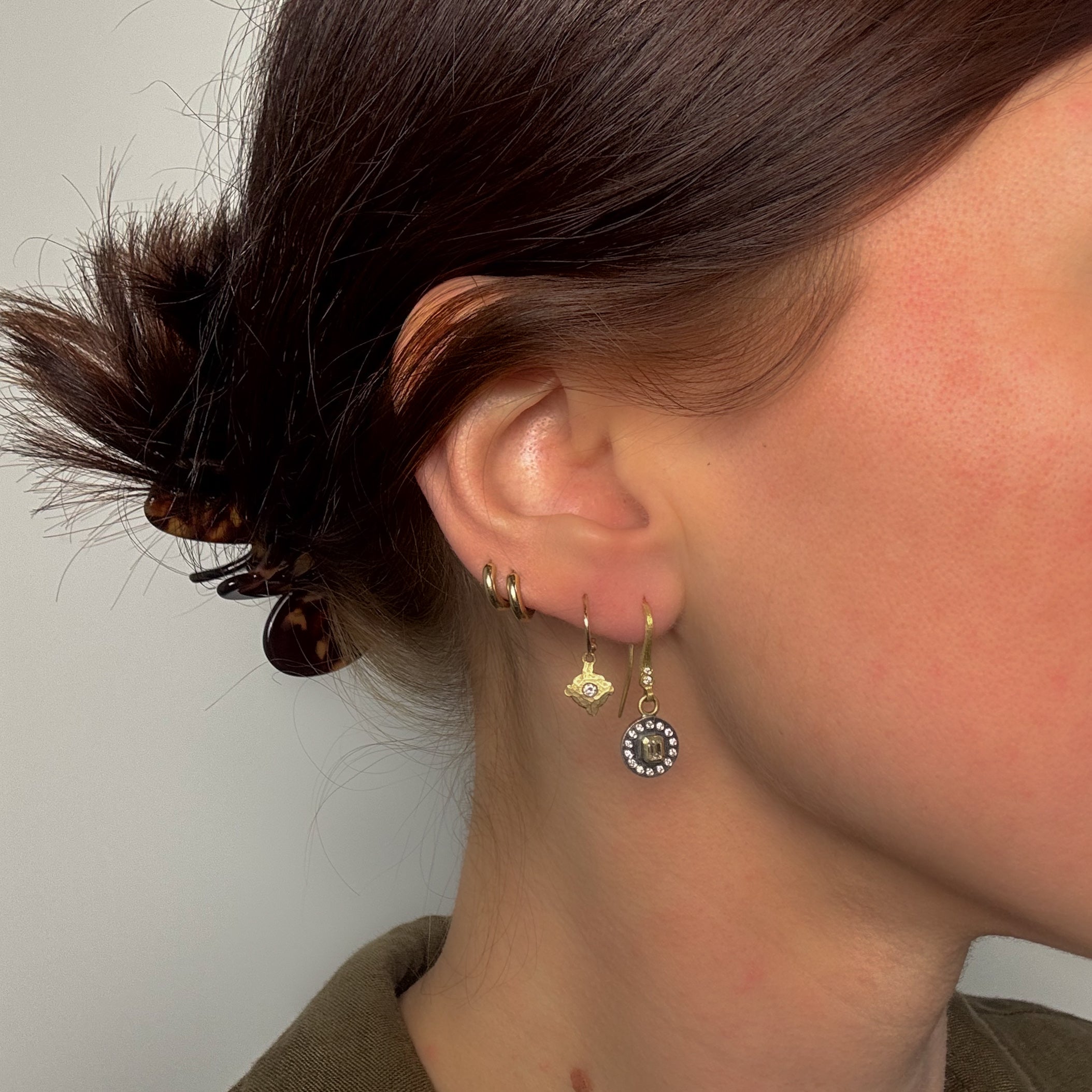 Junia Emerald Cut Diamond Earrings-Rene Escobar