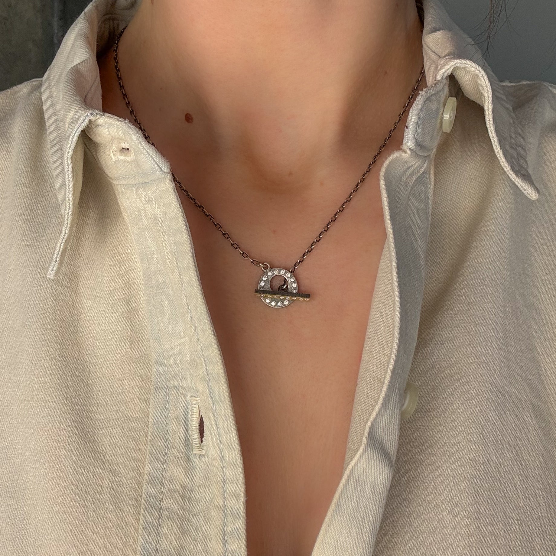 Mini Claire Toggle Necklace-Rene Escobar