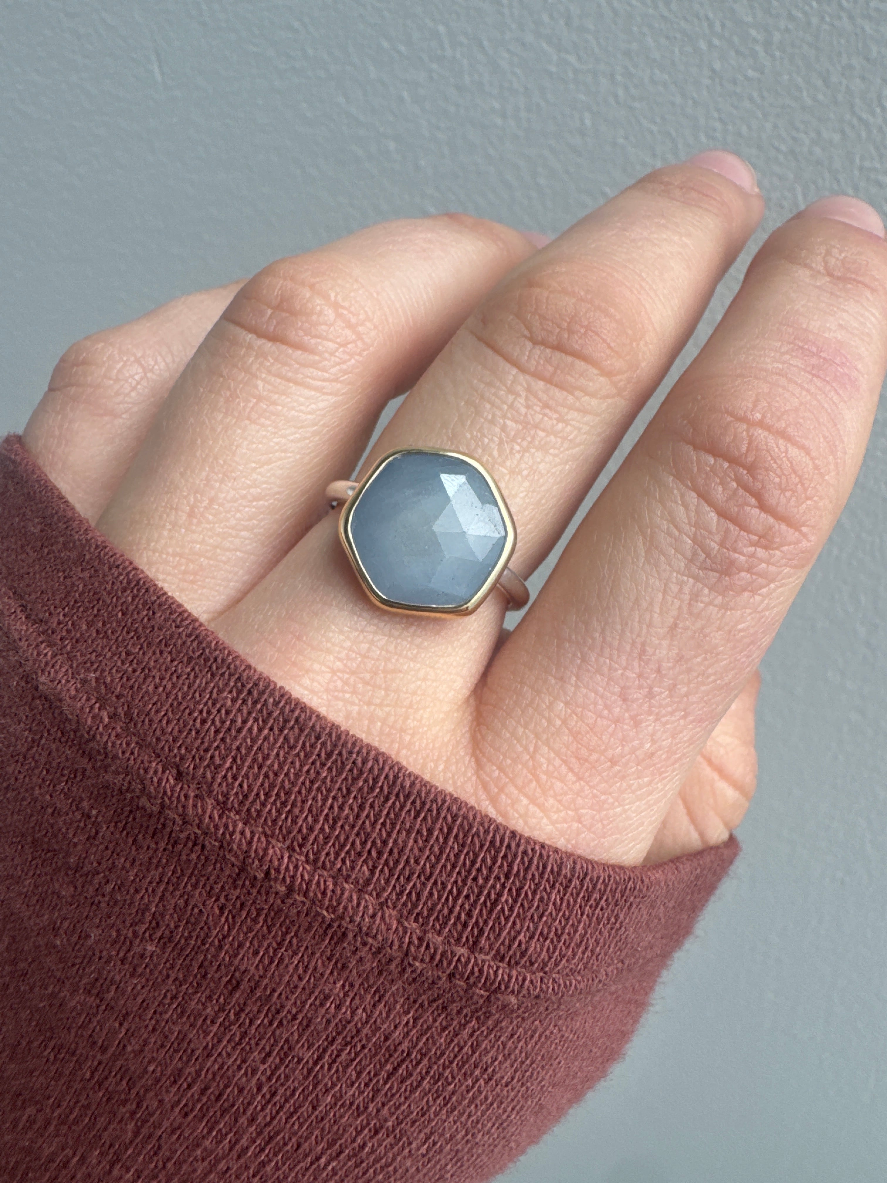 Mini Hex Aquamarine Ring-Sara Thompson