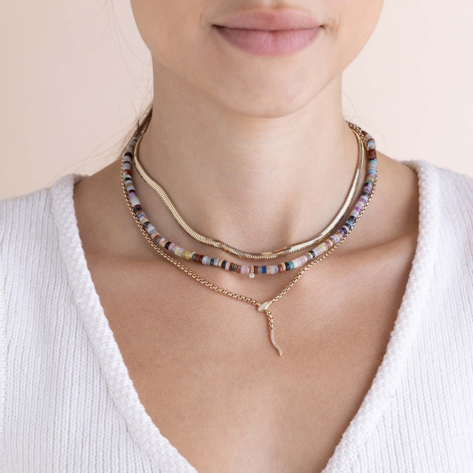 Mixed Multi Gemstone Necklace-Zoë Chicco