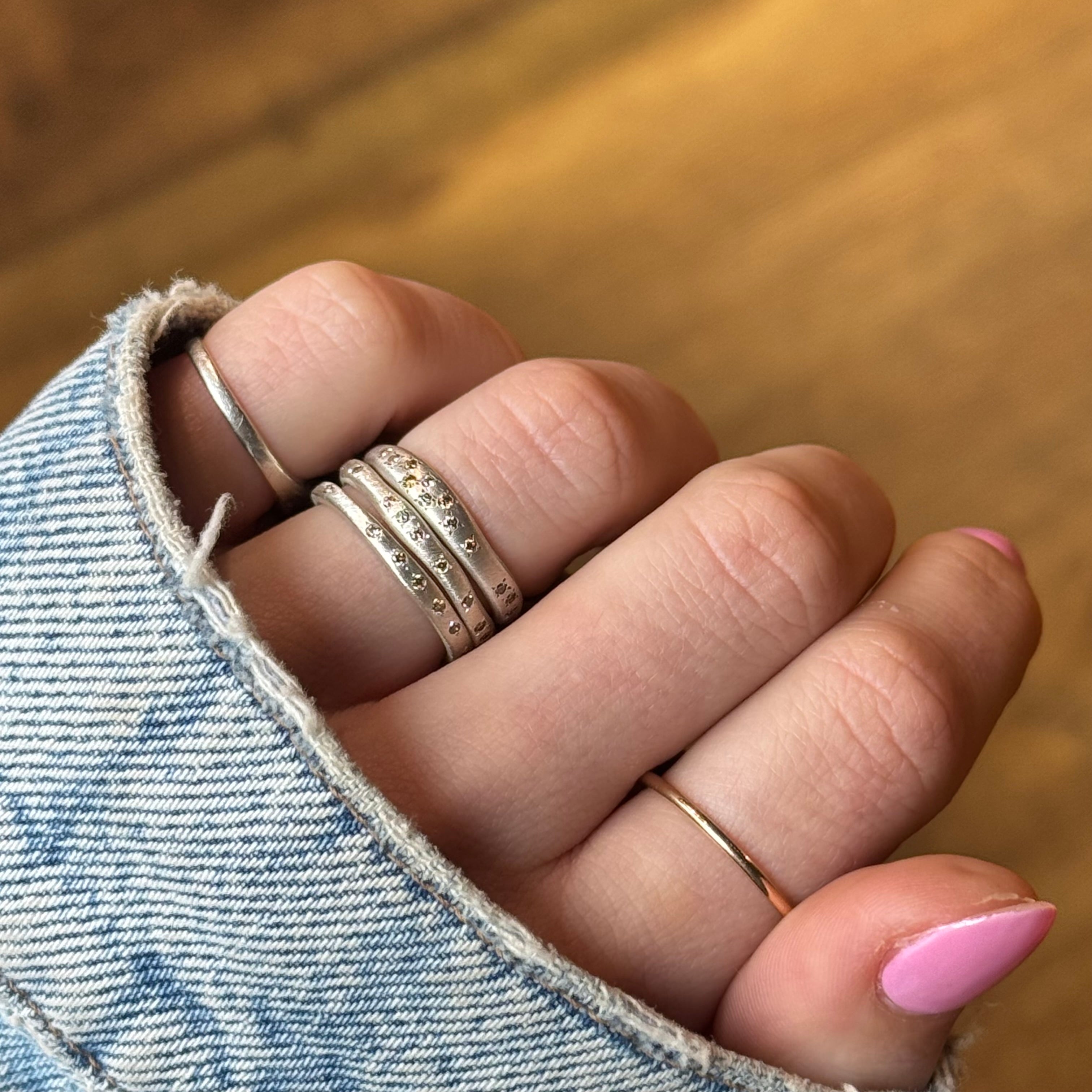 Silver Flow Diamond Ring #4-Yasuko Azuma