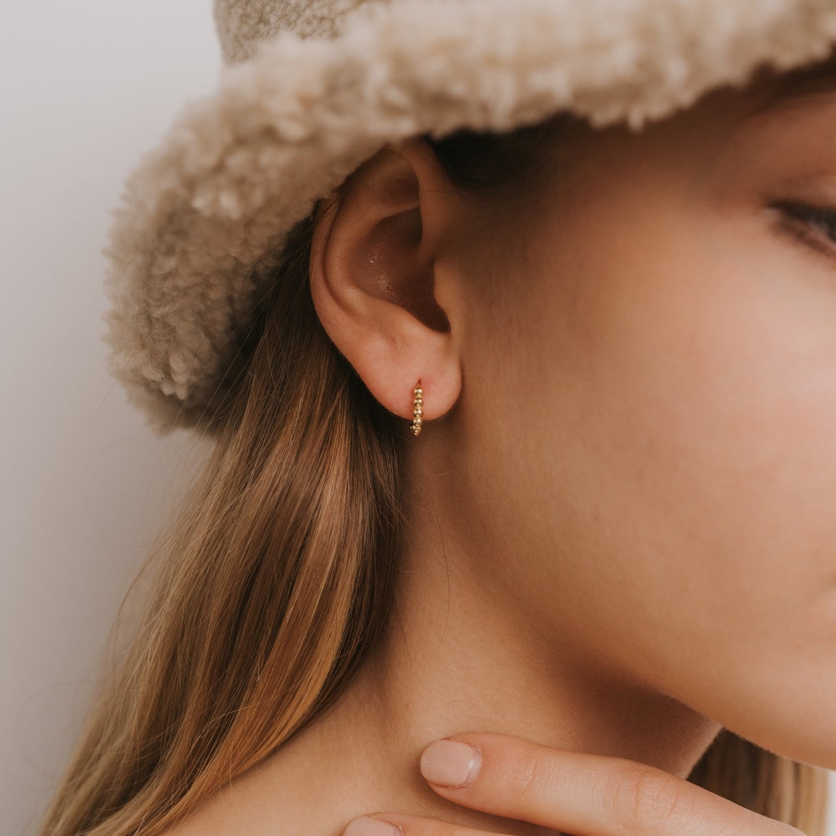 Small Ball Huggie Hoop Earrings-JaxKelly