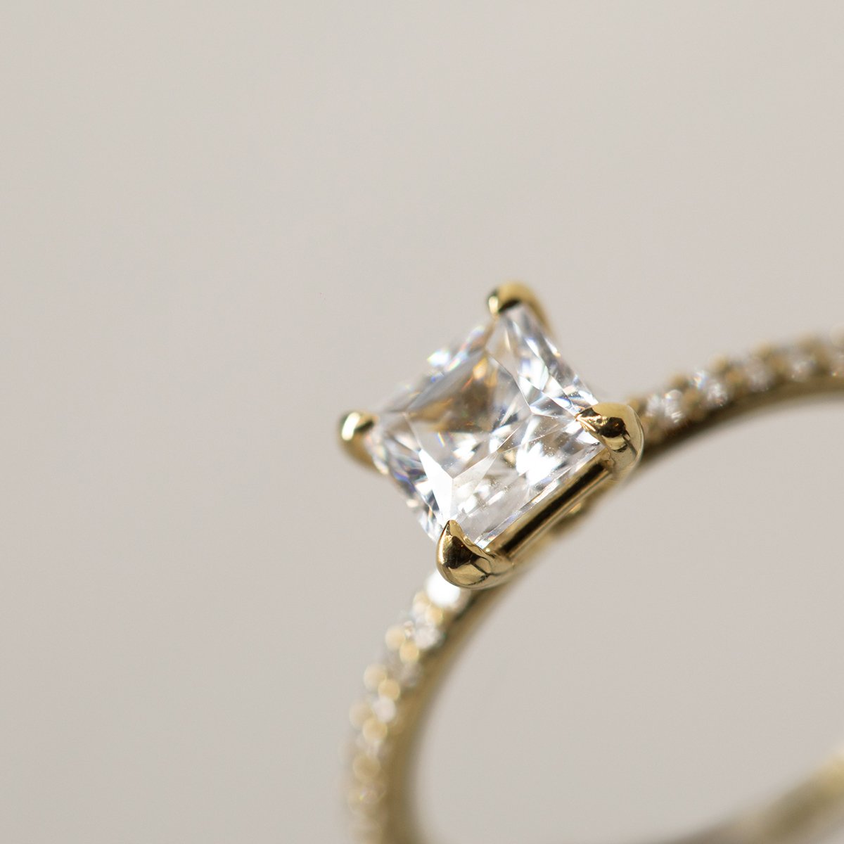 Solitaire Pave Engagement Ring-Unbridaled Collective