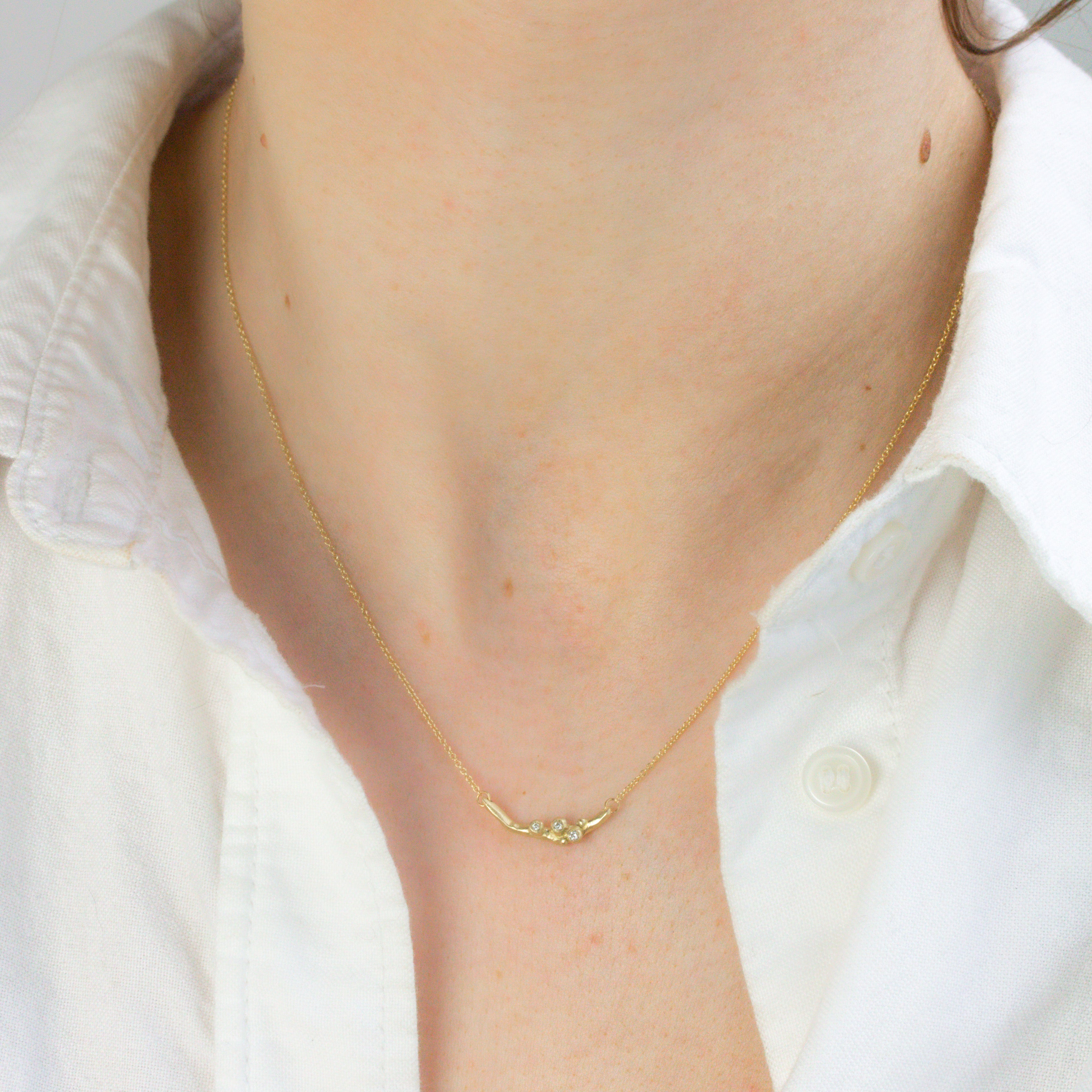 Tiny Encrusted Branch Necklace-Branch