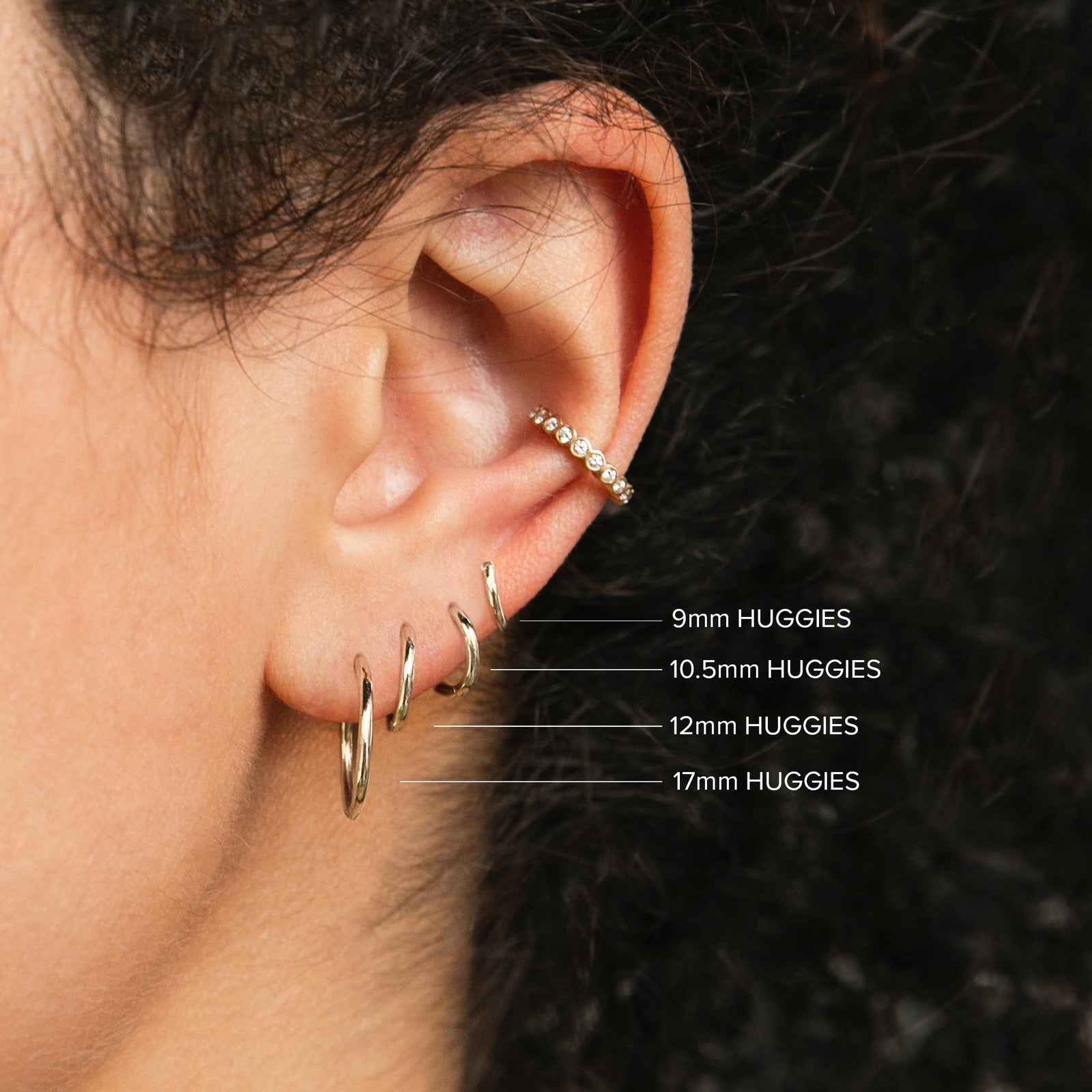 10.5mm Two Tone Huggie Hoop - Single-Zoë Chicco