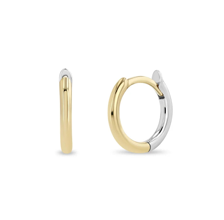 10.5mm Two Tone Huggie Hoops-Zoë Chicco