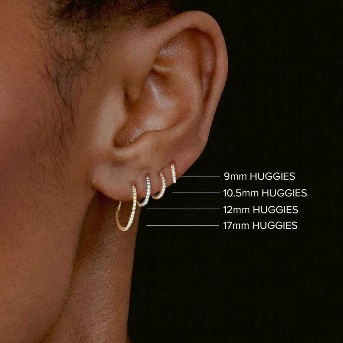 10.5mm Hinged Pave Huggie Hoops-Zoë Chicco