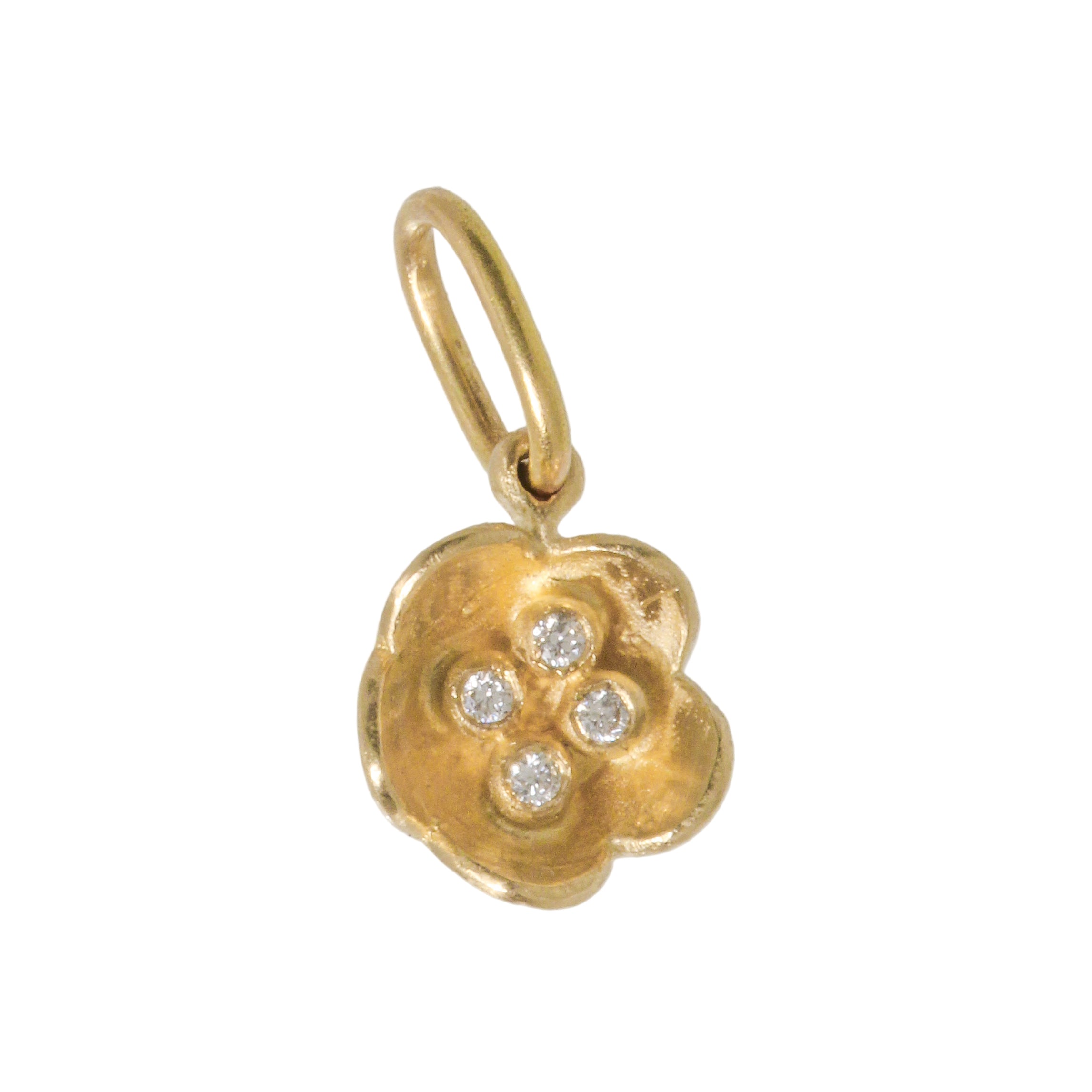 14K Tiny Diamond Flower Charm-Erica Molinari