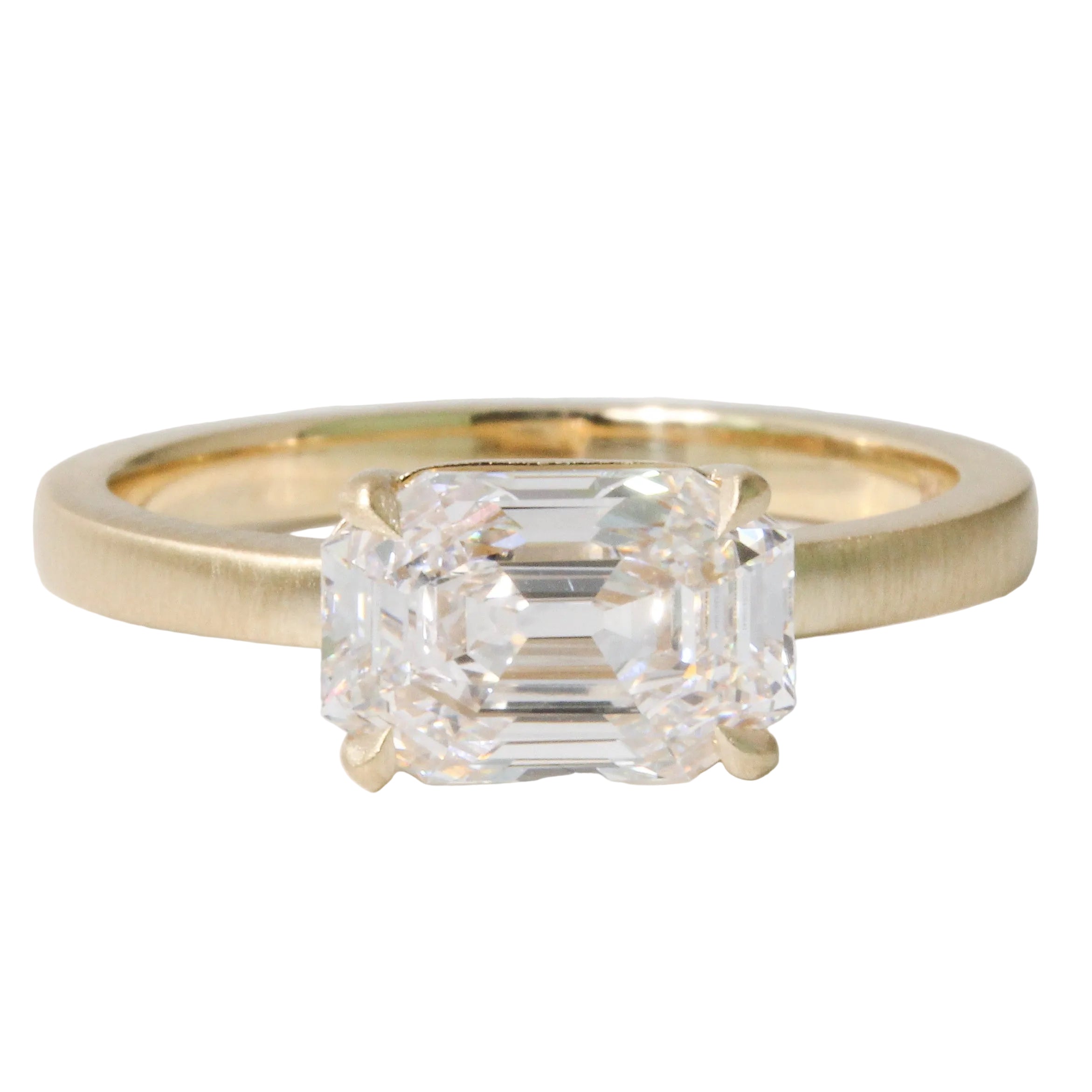 2.01ct Octagon Step Cut Diamond Ring