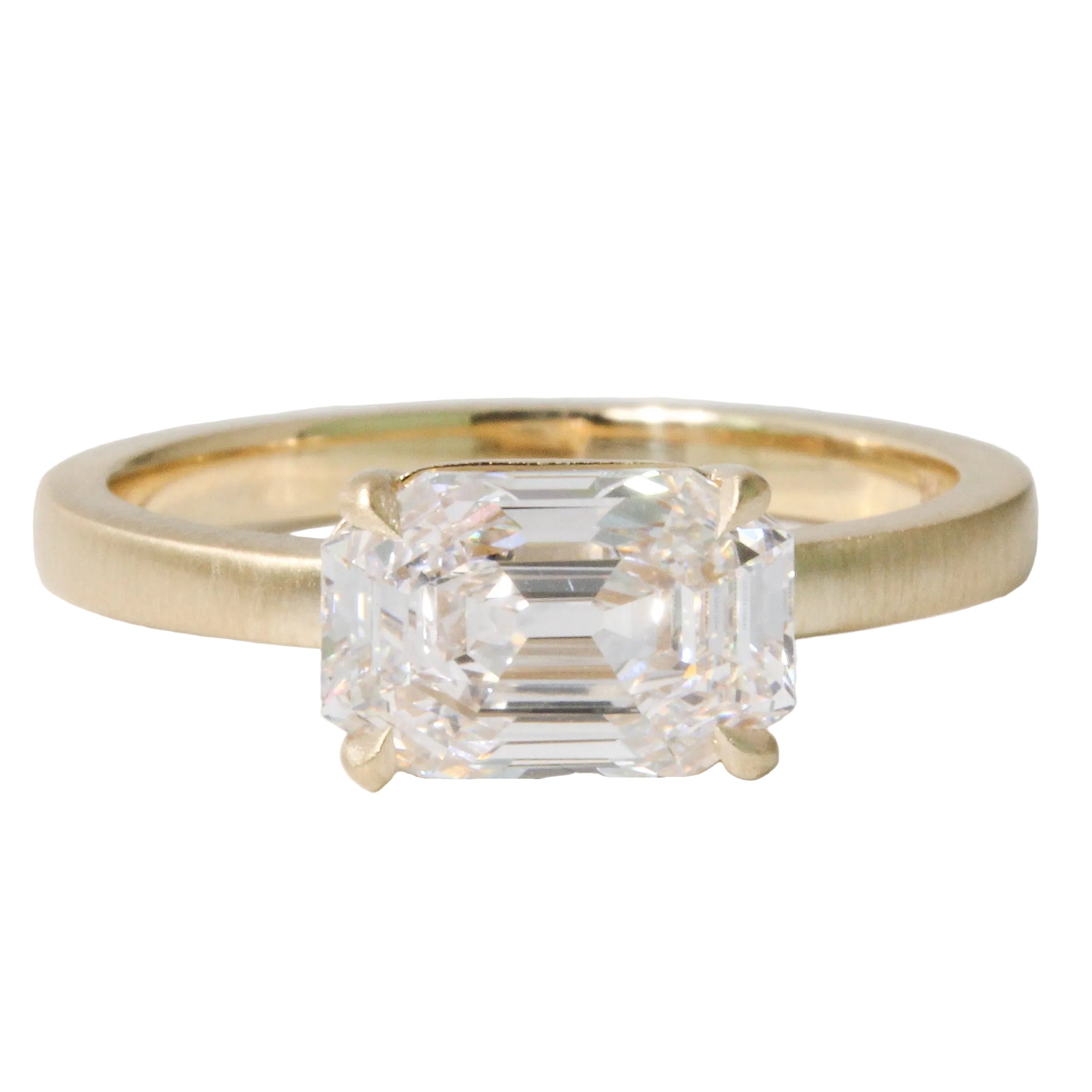 2.01ct Octagon Step Cut Diamond Ring