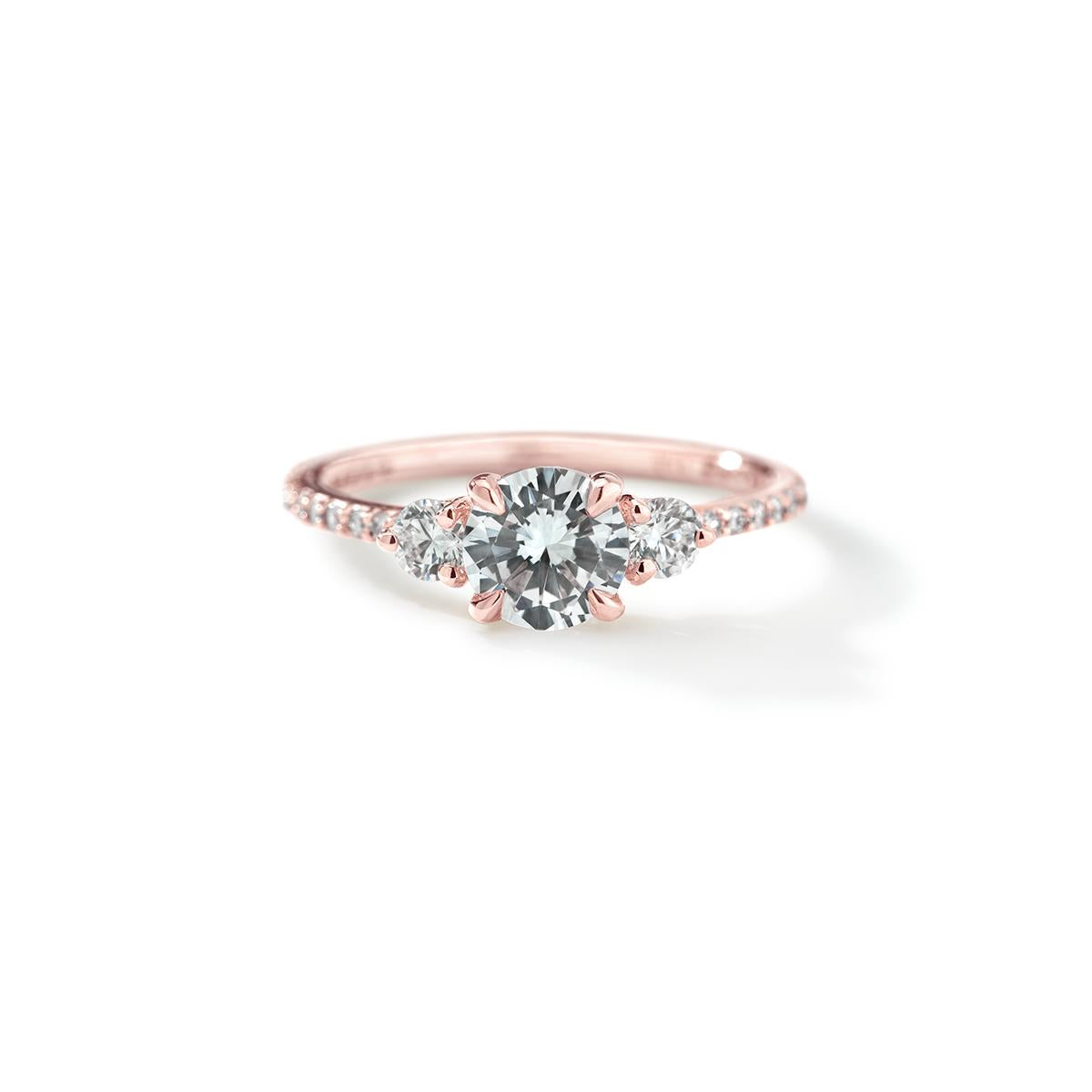 3 Diamond Pave Engagement Ring-Unbridaled Collective