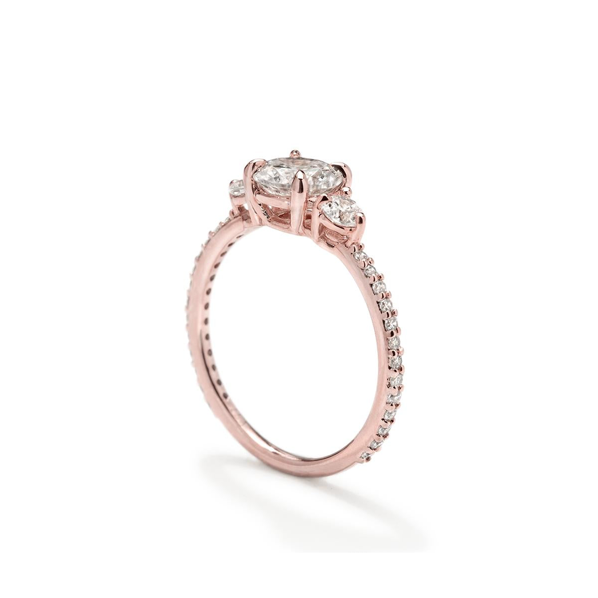 3 Diamond Pave Engagement Ring-Unbridaled Collective