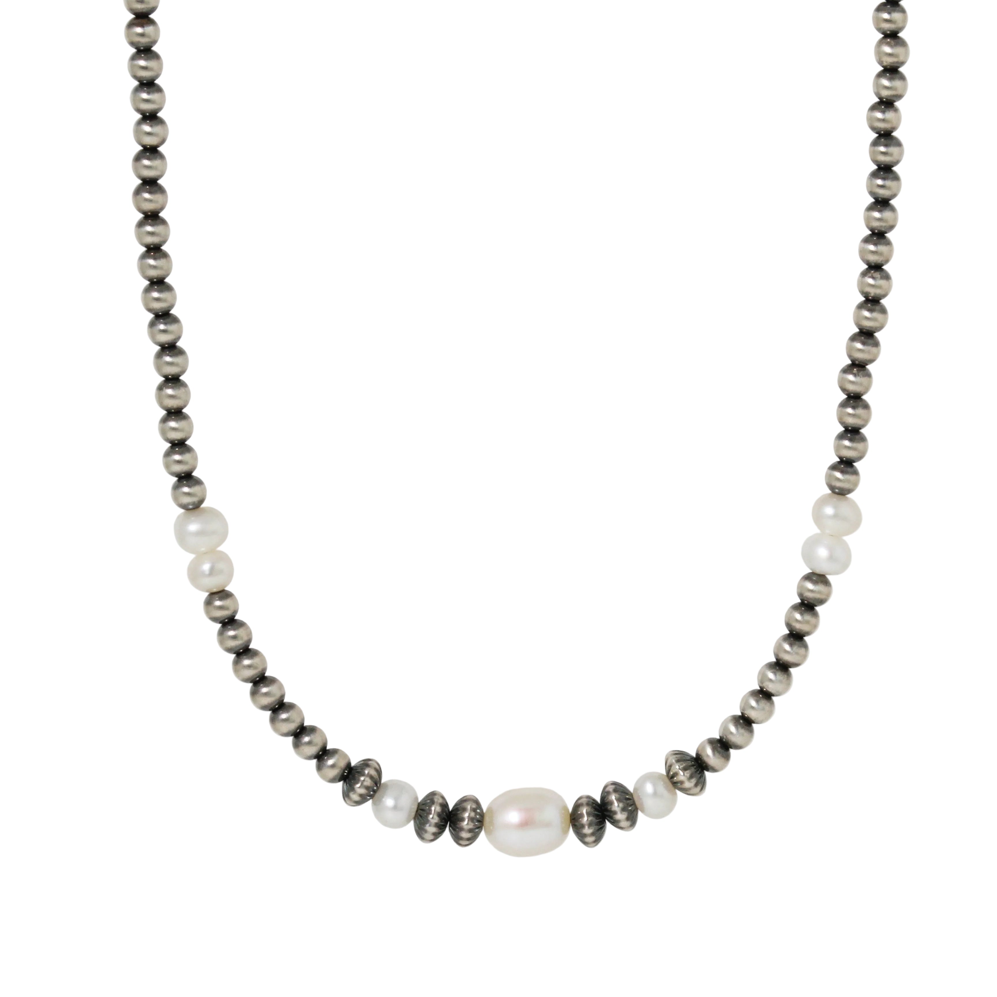 3mm Navajo Pearl & Multi Pearl Necklace-Southwest