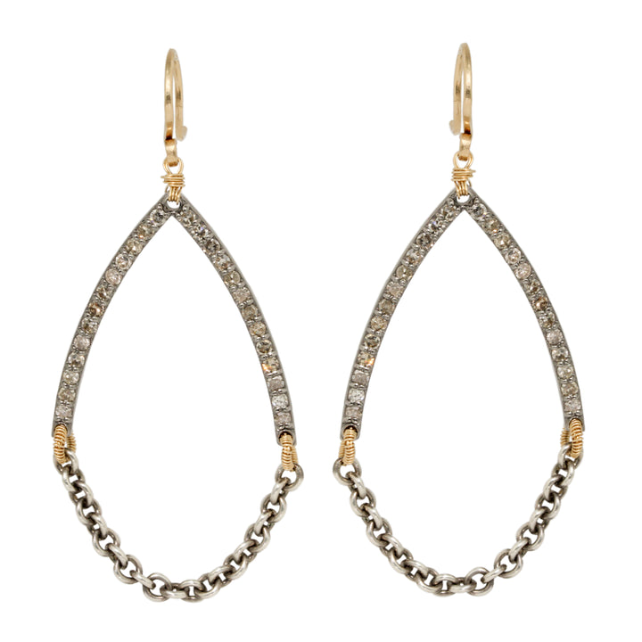 Pavé Diamond Wishbone Earrings