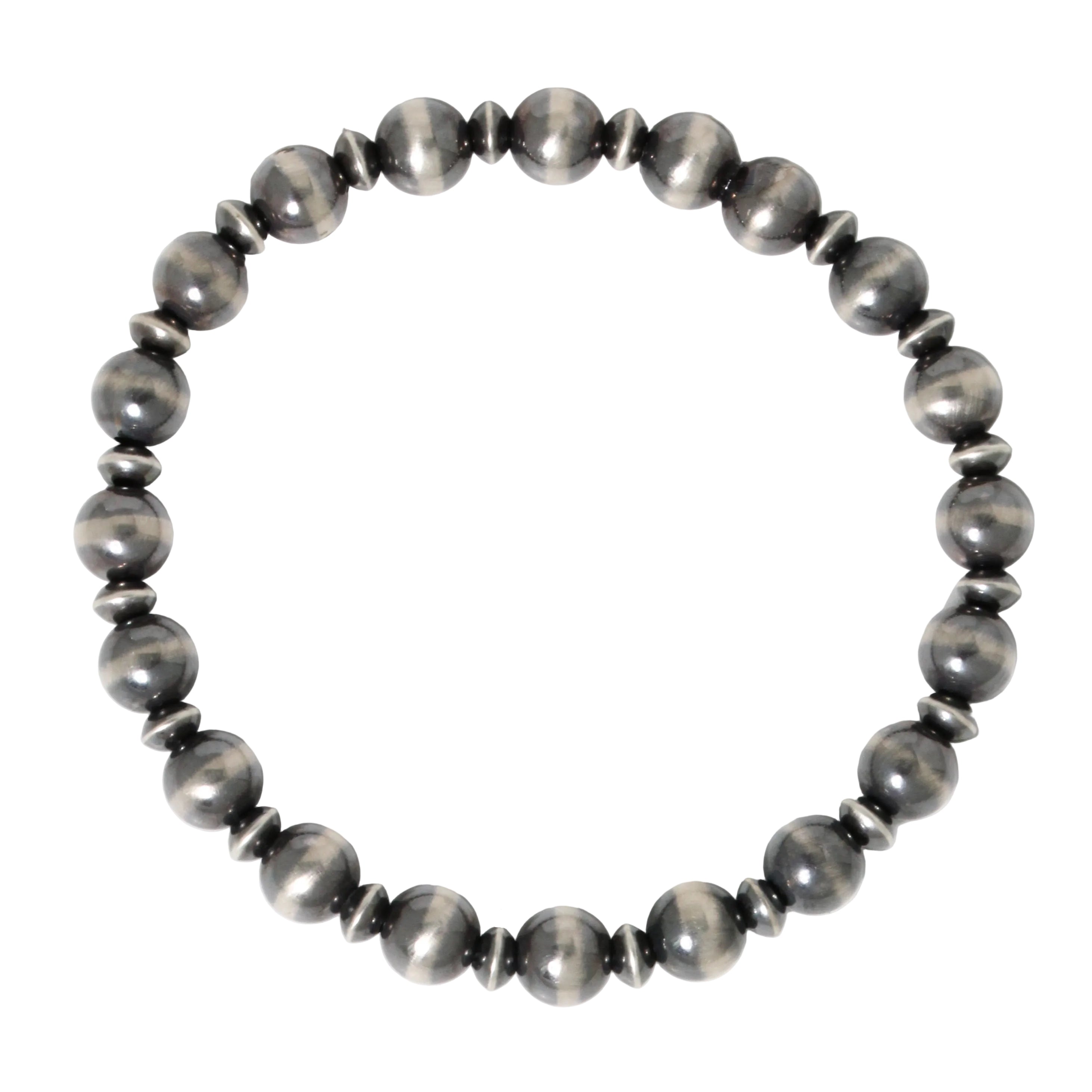 7mm Navajo Pearl + Saucer Bead Bracelet-Southwest