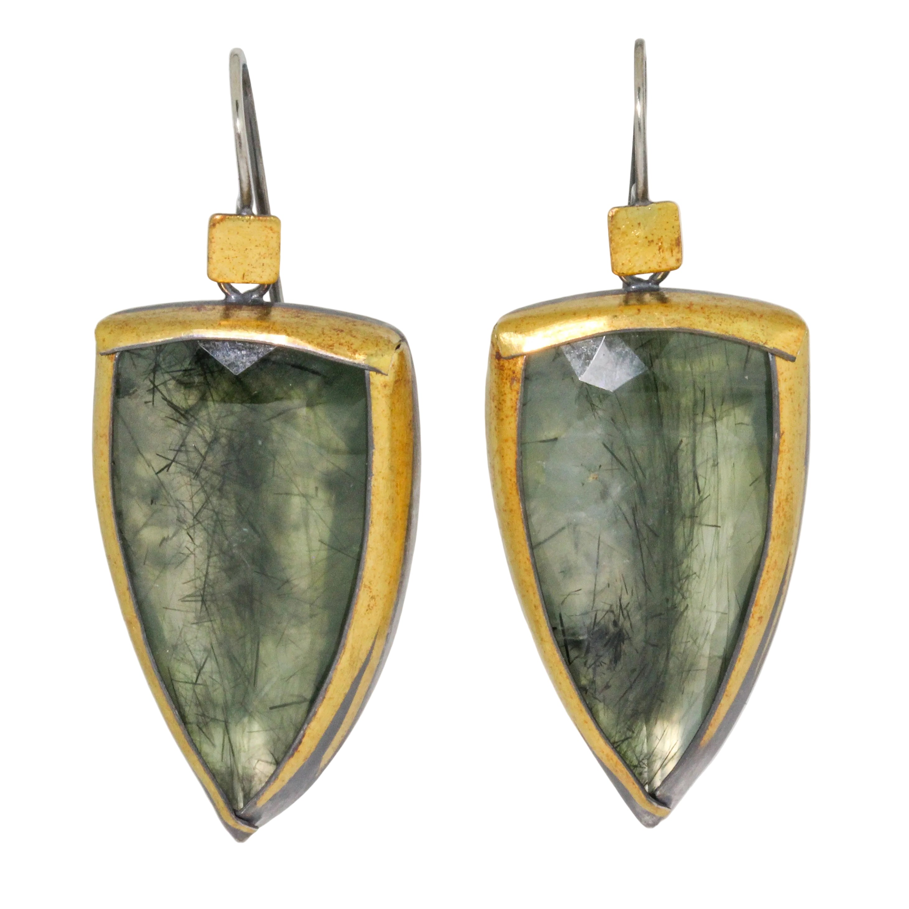 Prehnite Sheild Earrings