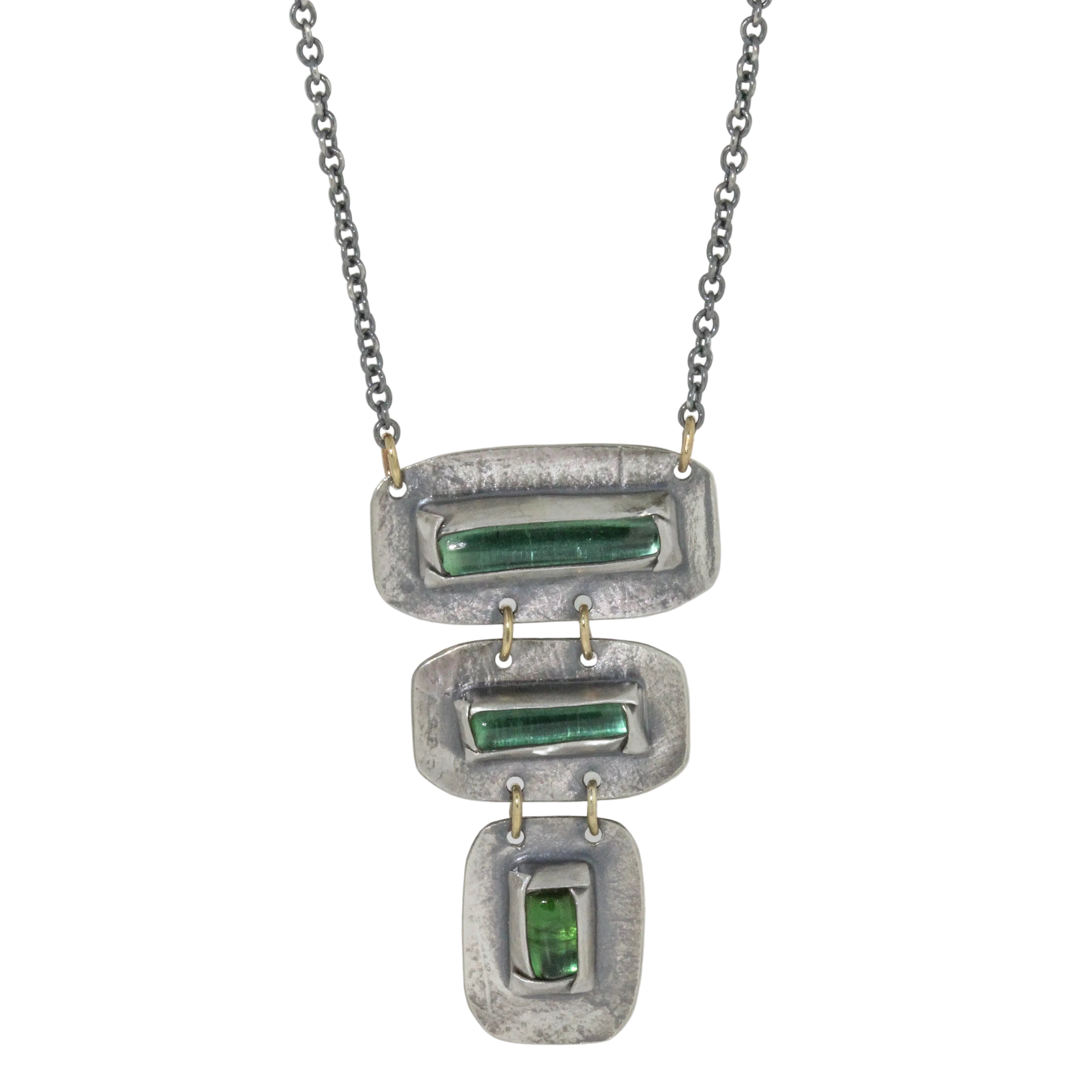 Triple Tier Green Tourmaline Necklace